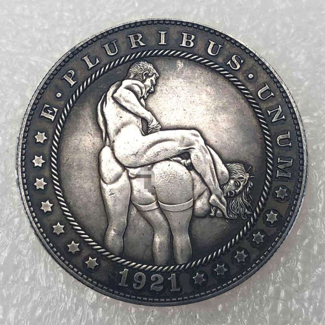 MOMOKY Expression of Love Hobo Coin Collecting 1921 Challenge Coin-Funny Adult Toy Arts Naked Souvenir Old Coins-American Liberty Eagle Lucky Morgan Coin Discovery Collection 2