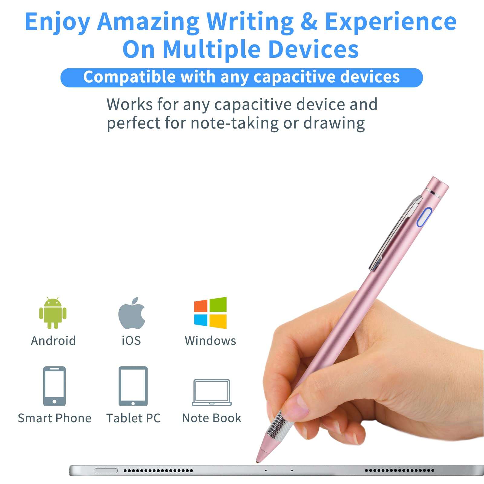 Stylus Pencil for Lenovo Smart Tab M10 Plus 2nd/3rd Gen Pen,Minilabo Touch Screens Digital Stylus Pen with 1.5mm Fine Tip Stylist Pen for Lenovo Smart Tab M10 Plus Drawing and Writing Pencil,Pink 4