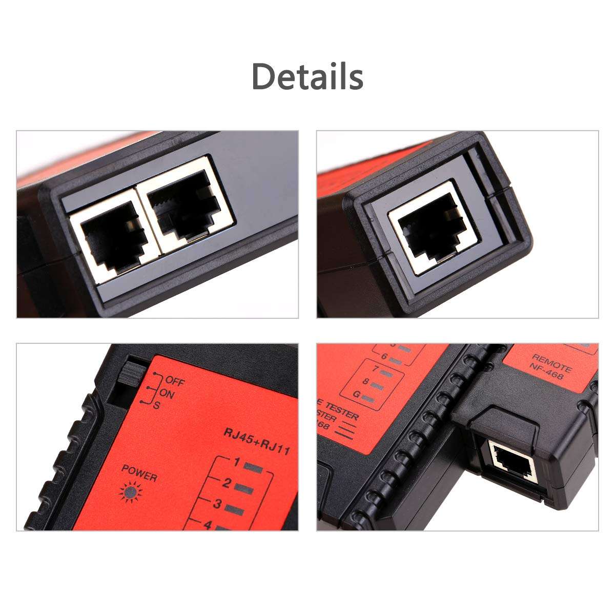 NF468 Tester Fault Locator RJ45 RJ11 Cable Tracker Network Cable Tester Network Ethernet LAN Network Test Tool 3