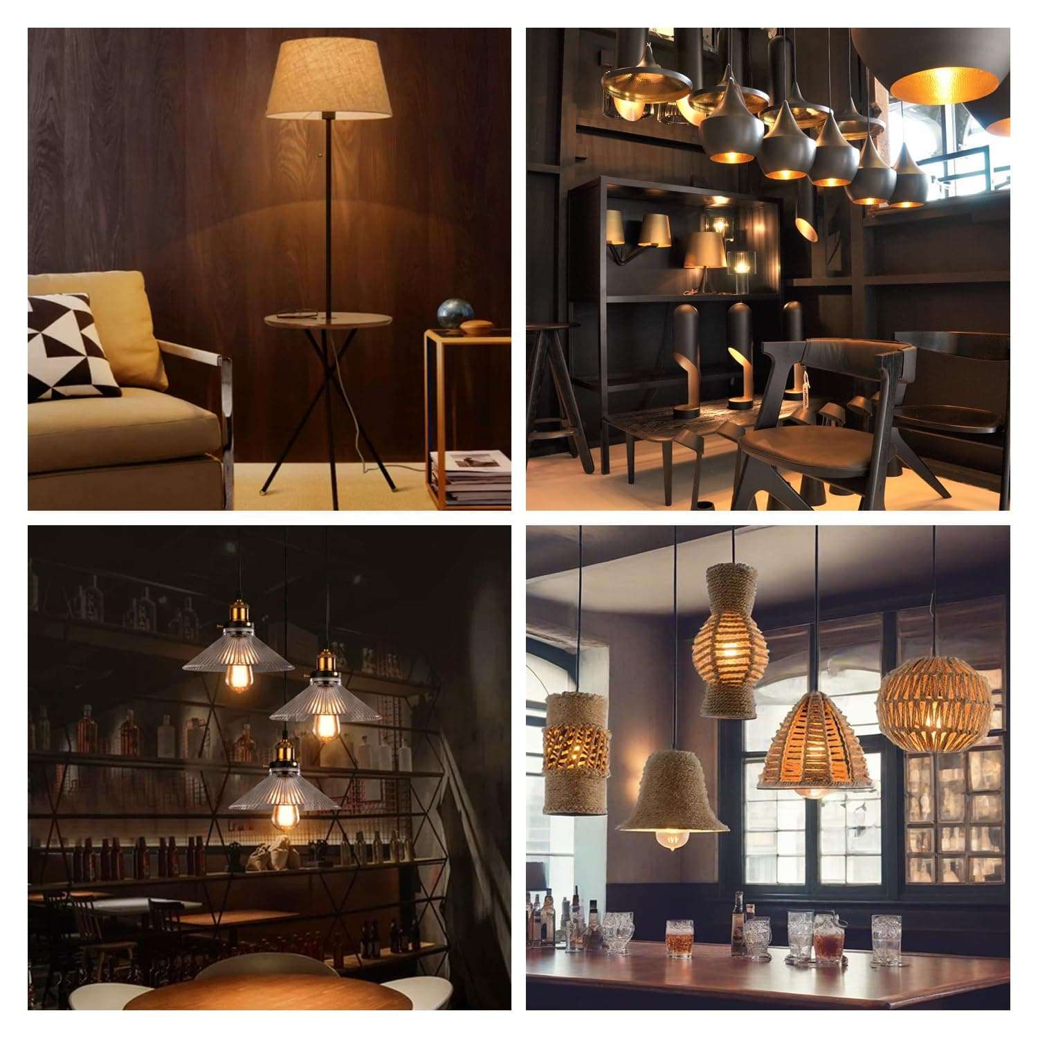 ST58 Vintage Antique Light Bulbs-25W E26 Base 120 Volts Dimmable Edison Light Bulbs,Amber Glass, Warm White 2200K (2 Pack) 6