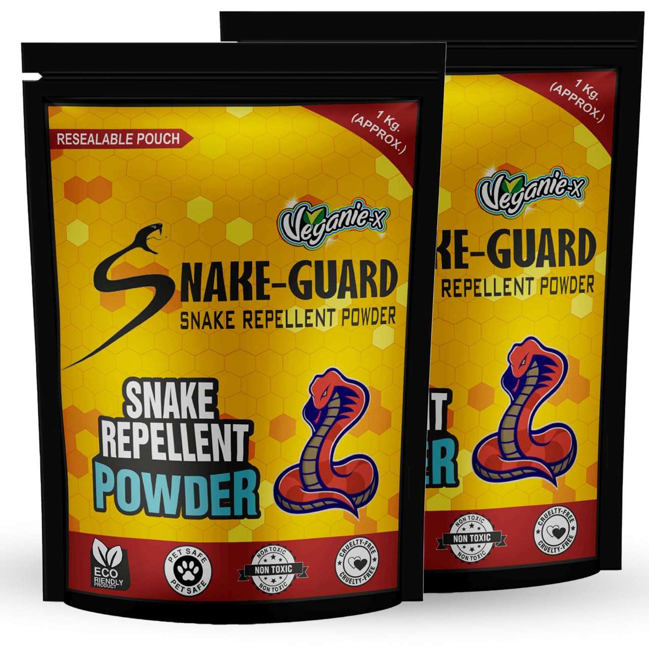 Veganie-X Snake Guard Snake Repellent Powder | Non-Toxic Safe Eco-Friendly Long-Lasting Protection | Snake Repellent for Outdoors Home-2 Kg, Pack of 2