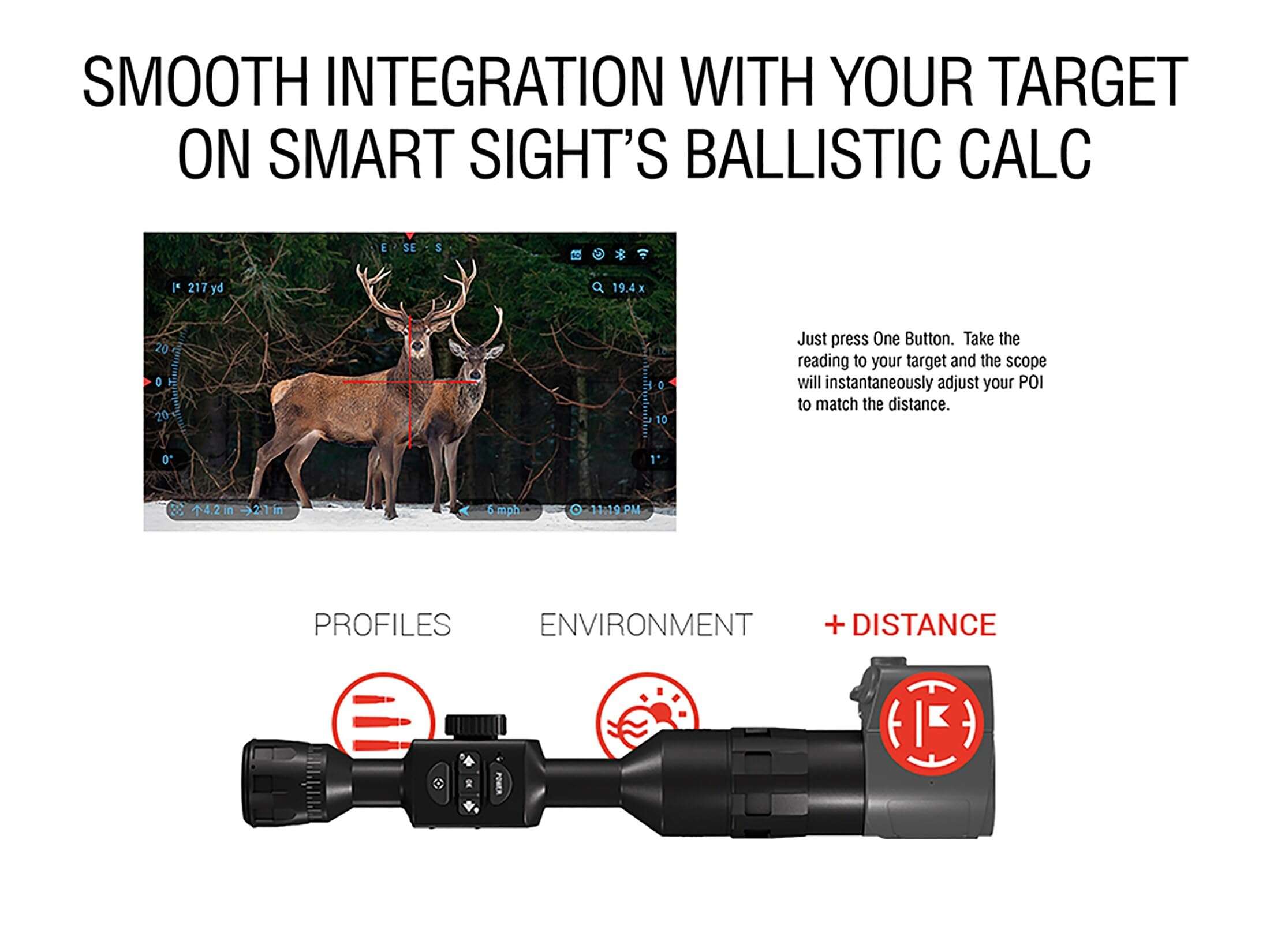 ATN Auxiliary Ballistic Smart Laser Rangefinder w/Bluetooth, device works with Mil and MOA scopes using ATN Ballistic Calculator App 6