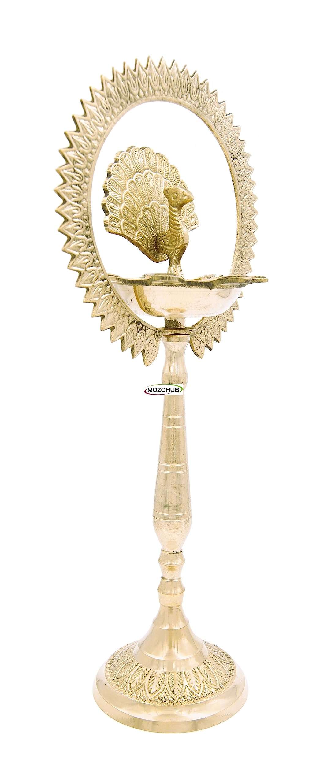 MOZO HUB Diya Stand Brass Golden Traditional for Home Office Pooja (50 cm) 4