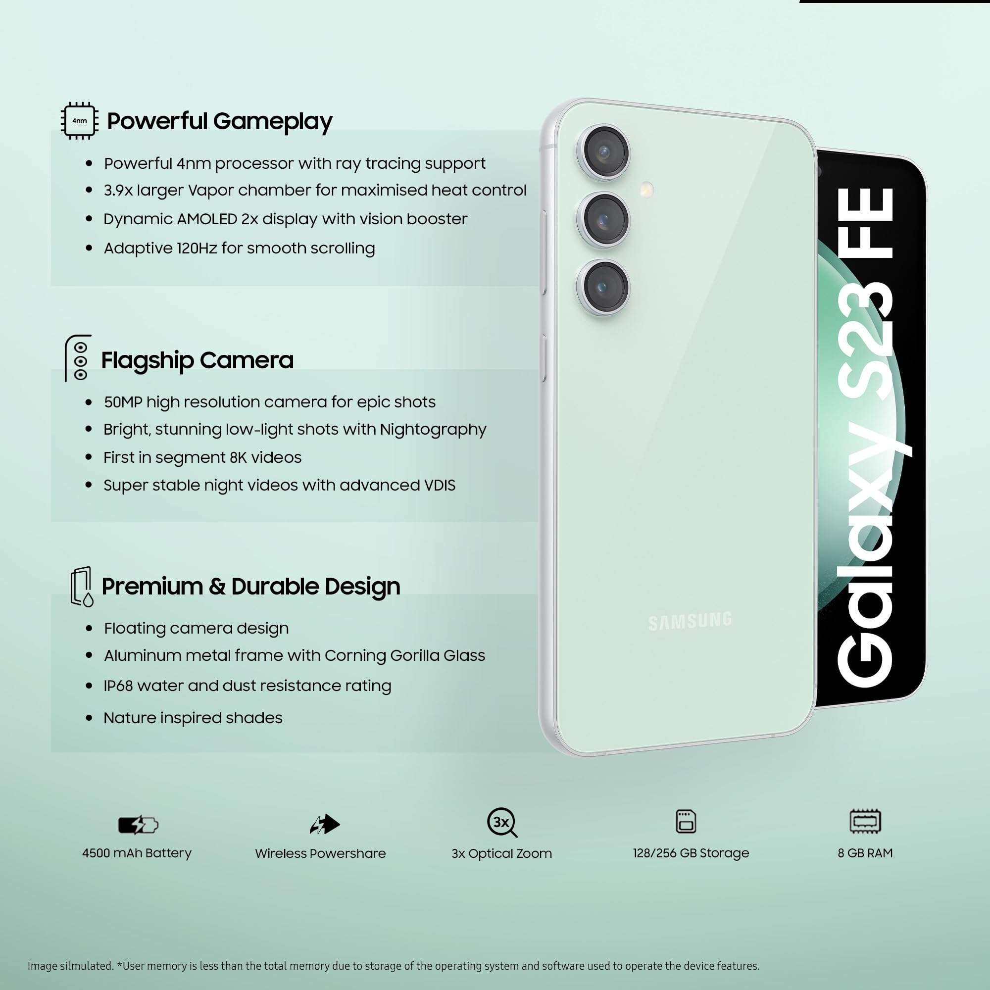 Samsung Galaxy S23 FE 5G (Graphite, 8GB, 256GB Storage) 2