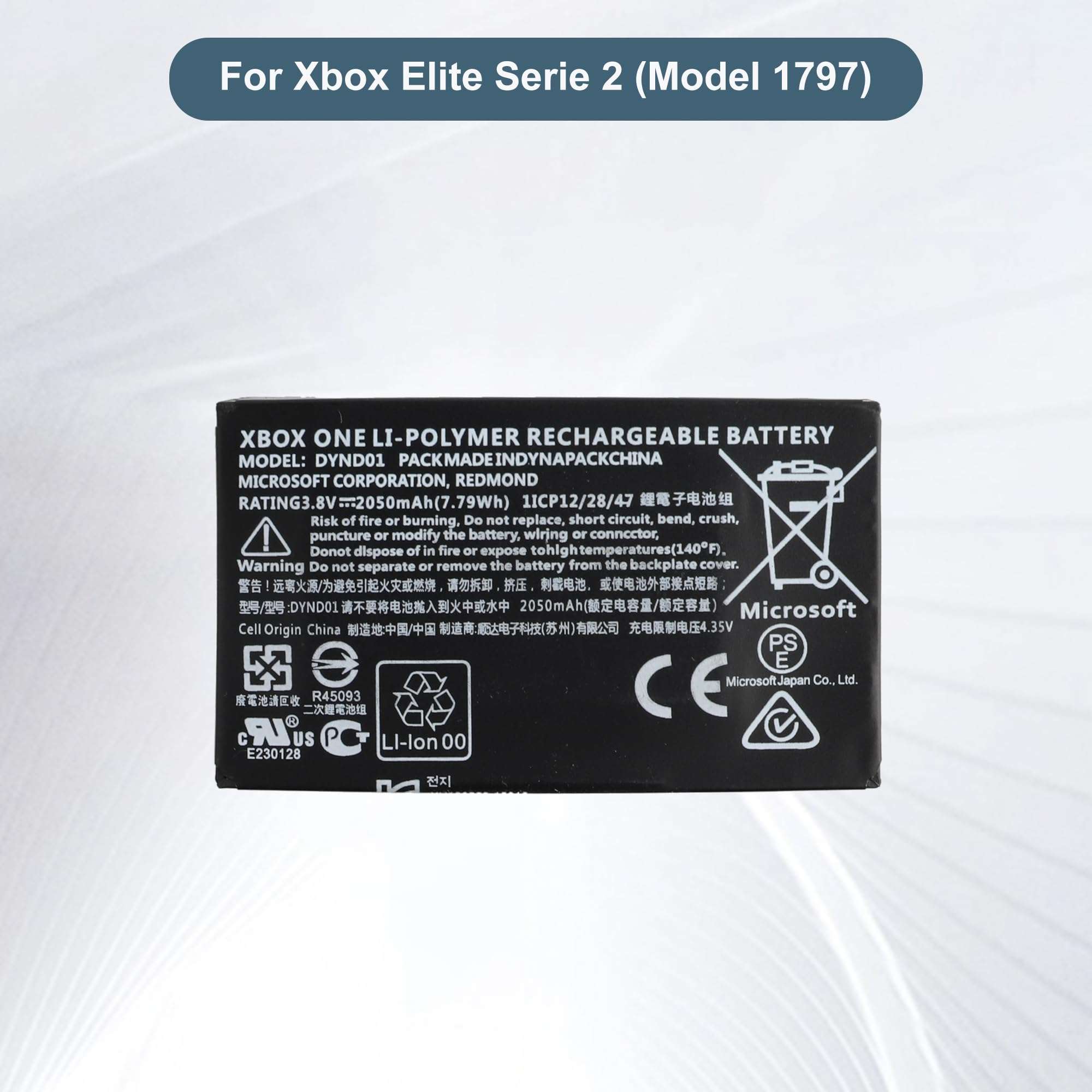 E-YIIVIIL Replacement Battery DYND01 for Microsoft Xbox Elite Serie 2 (Model 1797), 3.7V 1800mAH，with Repair Tool Kit 3