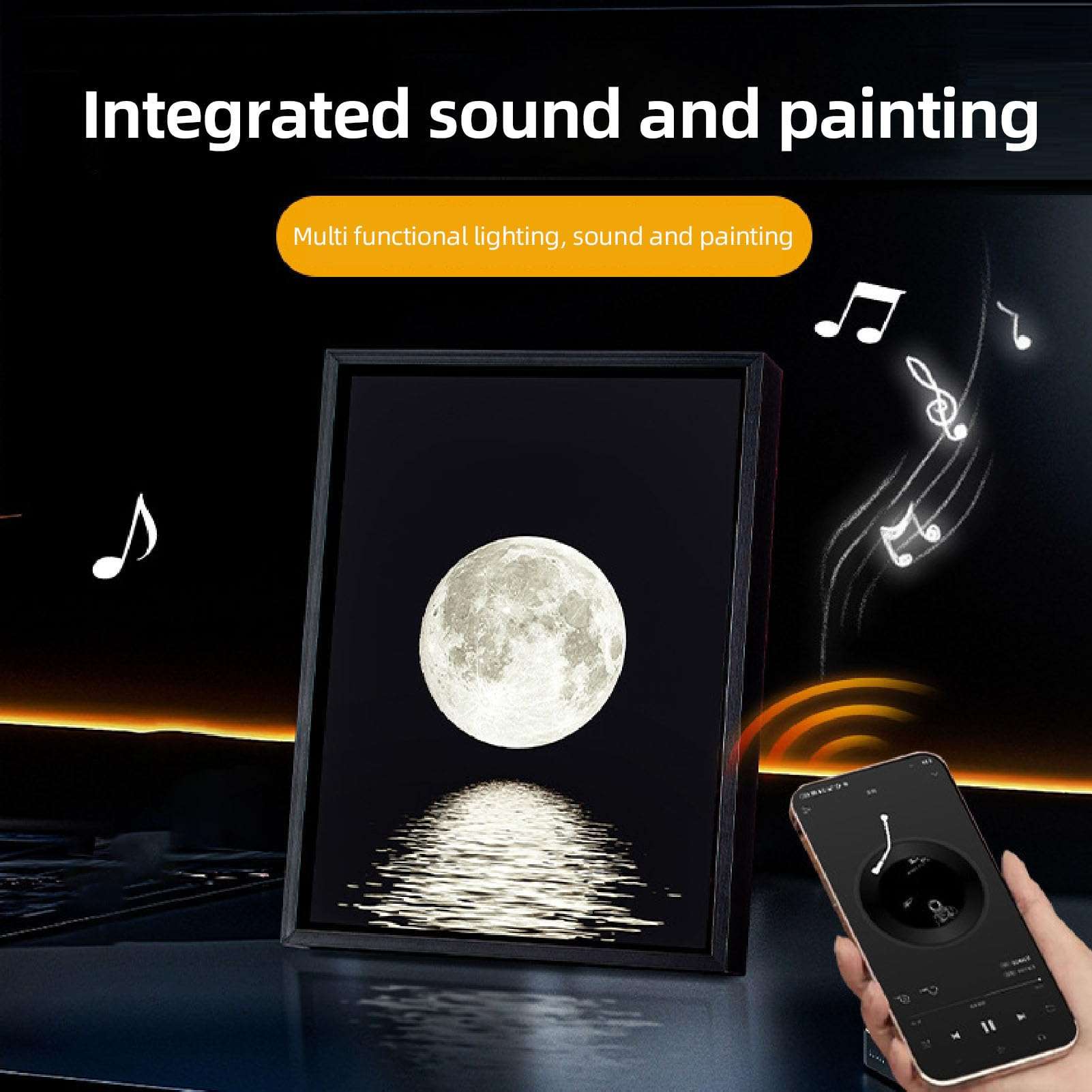 Night Light Moon BT Speaker 2 in 1 for Bedroom, 3Wx2 Clear Sound, Decorative Speaker, USB Powered, Romantic, with Soft Starlight Illumination, Ideal for Birthday 3