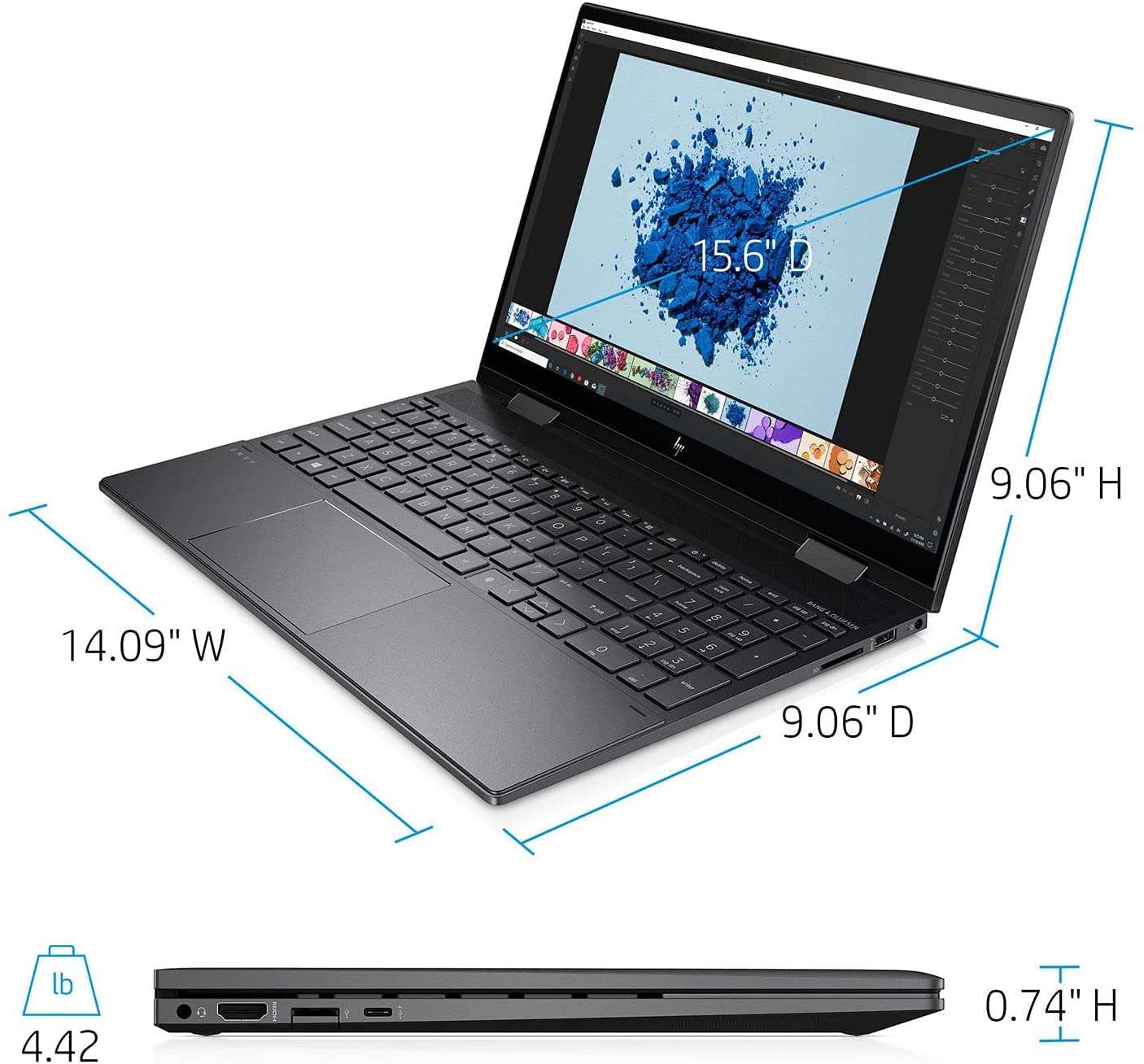 HP Envy x360 2-in-1 Laptop, 15.6” FHD IPS 100% sRGB 400nits Touch Display, 8-Cores Ryzen 7 5700U(> i5-1135G7), 14 hr Battery Life, Wi-Fi 6, Fingerprint, Webcam, Type-C (32GB RAM | 1TB PCIe SSD) 4