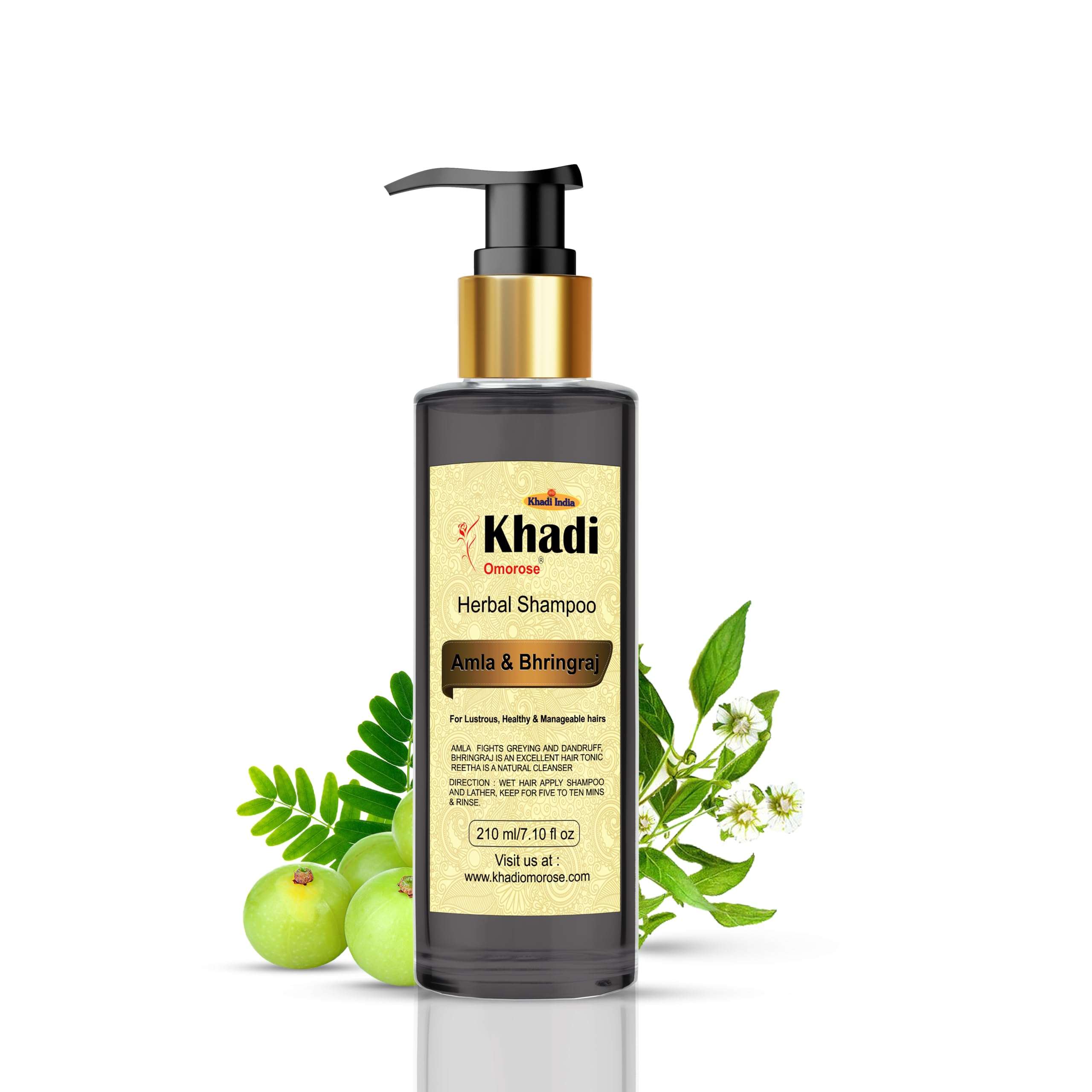 Khadi Omorose Ayurvedic Amla & Bhringraj Shampoo, 210 ml 1