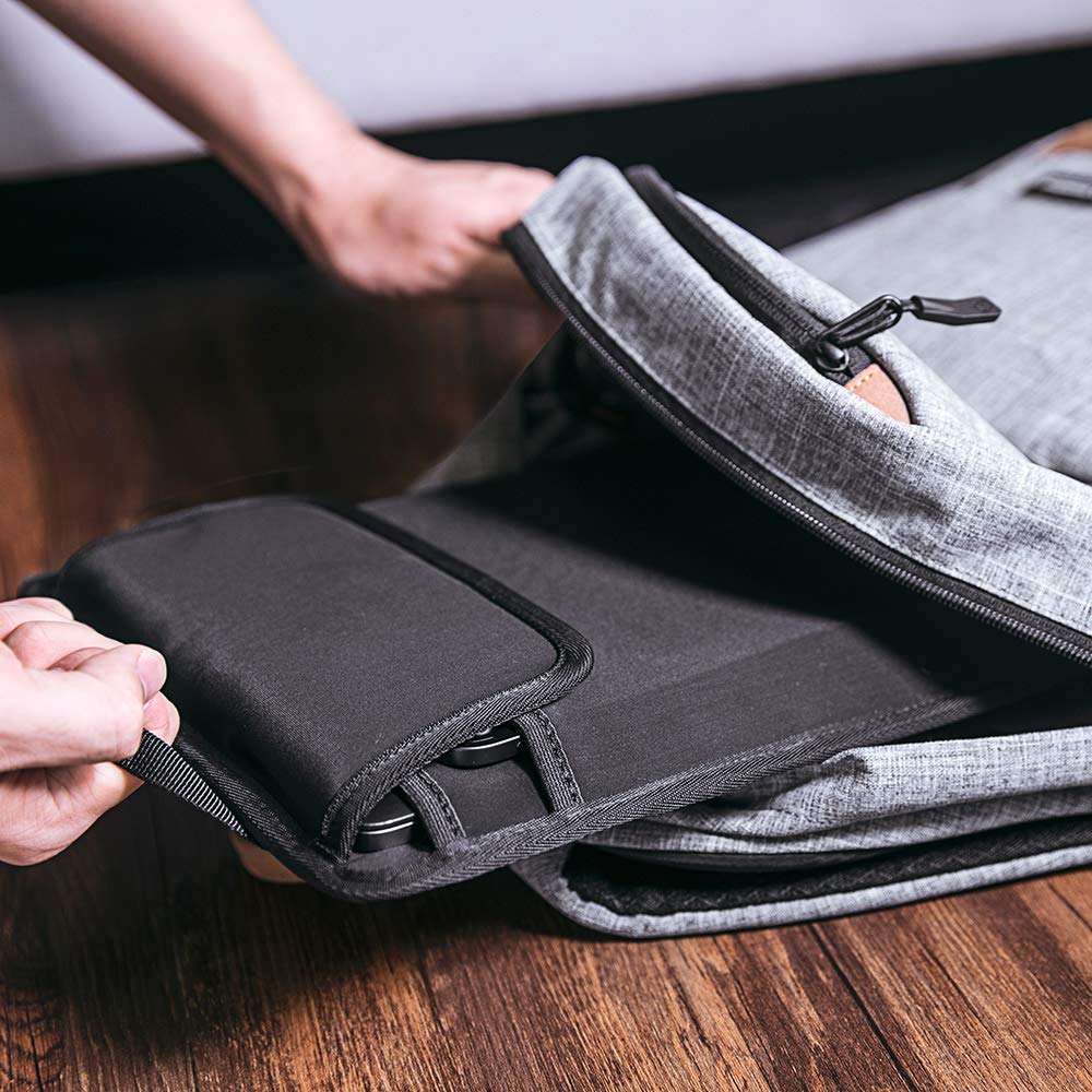 tomtoc Electronic Accessory Organizer Panel for Hard Drive USB Hub Power Bank Cable, Tech Gear Management Sleeve for 13-inch MacBook Air & Pro, Surface Pro 8/X/7+/7/6/5, 9.7-11 Inch iPad Air/Pro 6