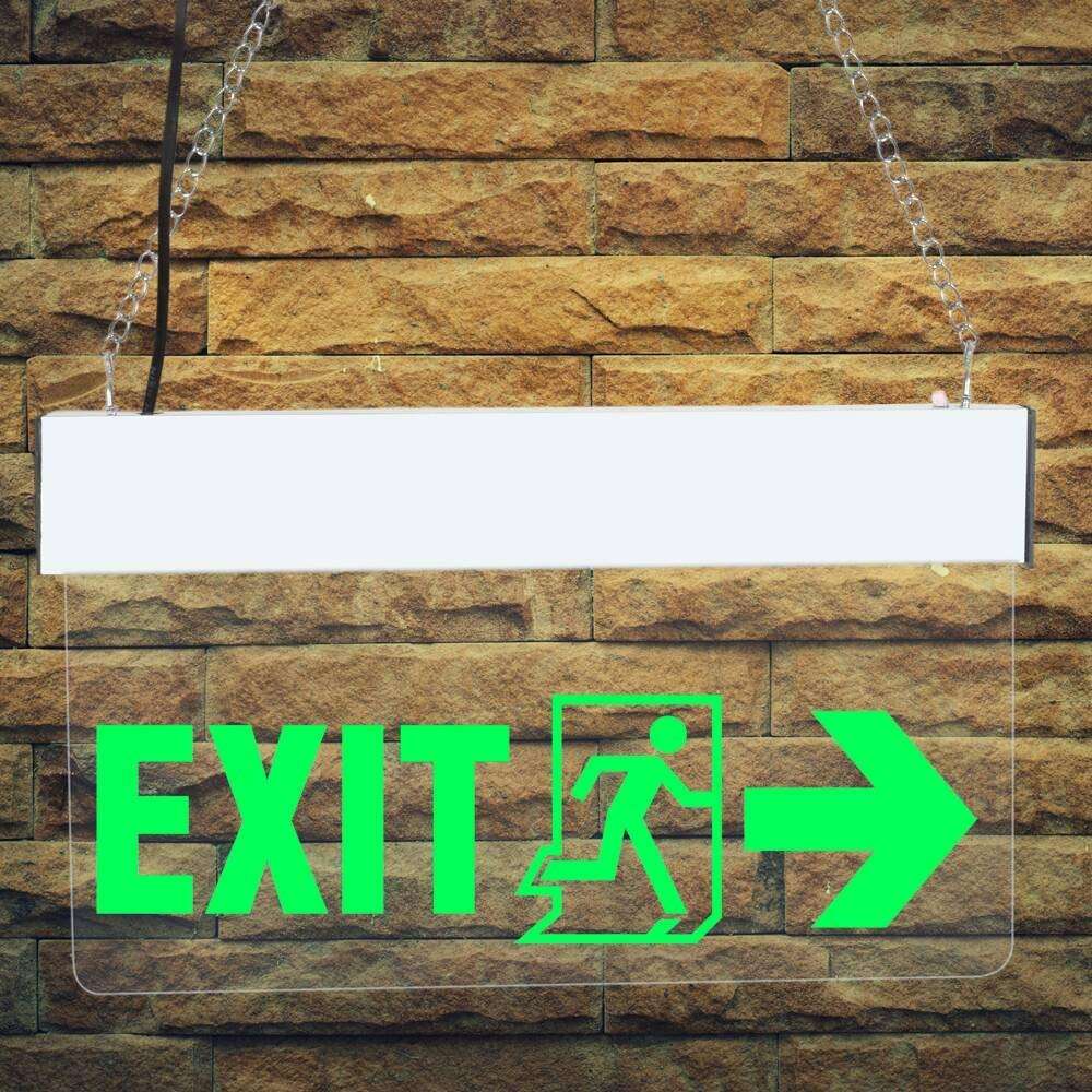 Bluebeems LED Edge Lit Exit Sign With Man Running And Left Side Arrow Symbol, Ideal for Emergency Exit Routes and Safety Signage in Commercial Spaces | BIS Approved (Set Of 5) 1