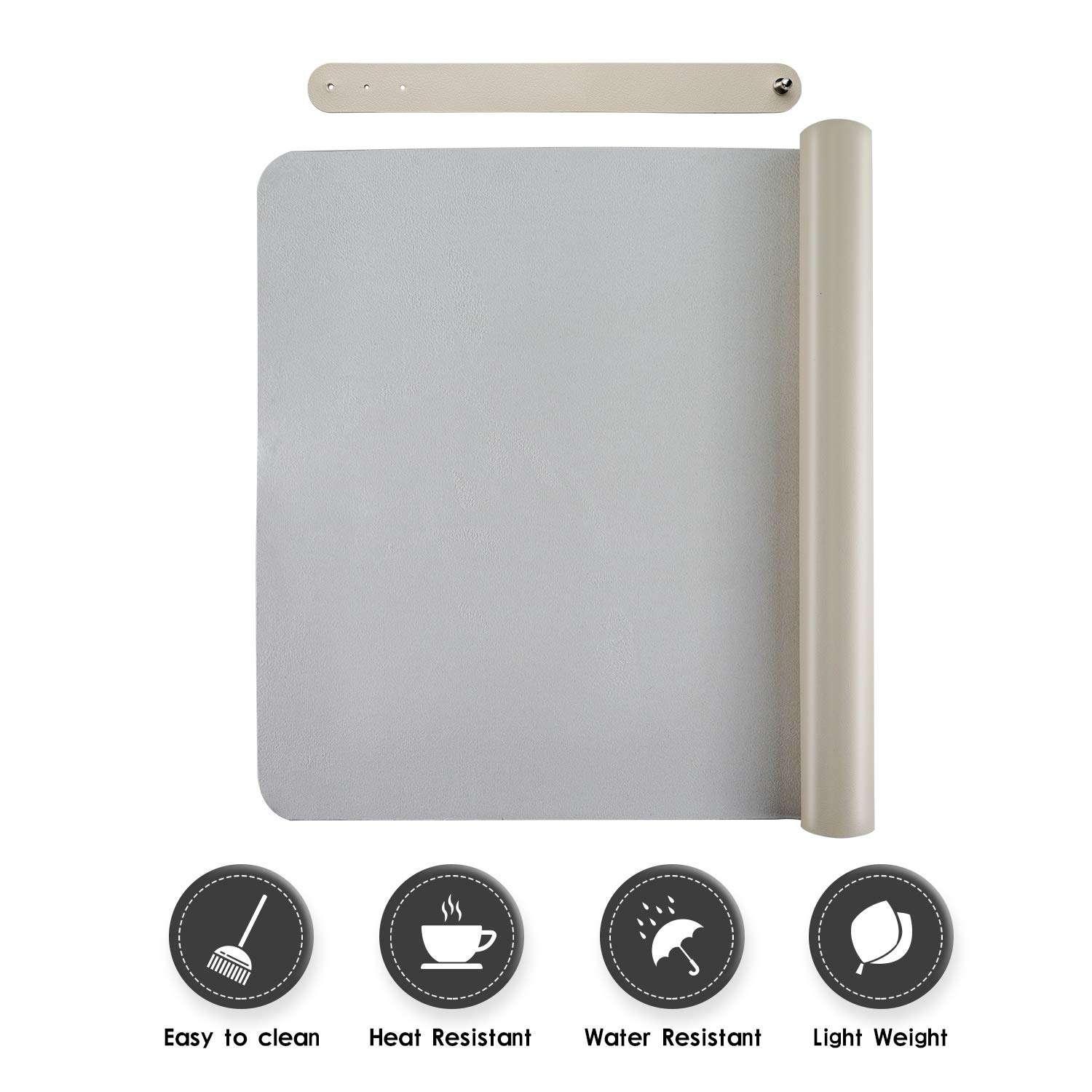 Office Desk Pad PU Leather Mat Waterprooof Extended Large Gaming Mouse Pad Organizer Smooth Writing Surface with Non Slip Rubber Base for Laptop Keyboard Mouse Pad for Home (Beige) 6