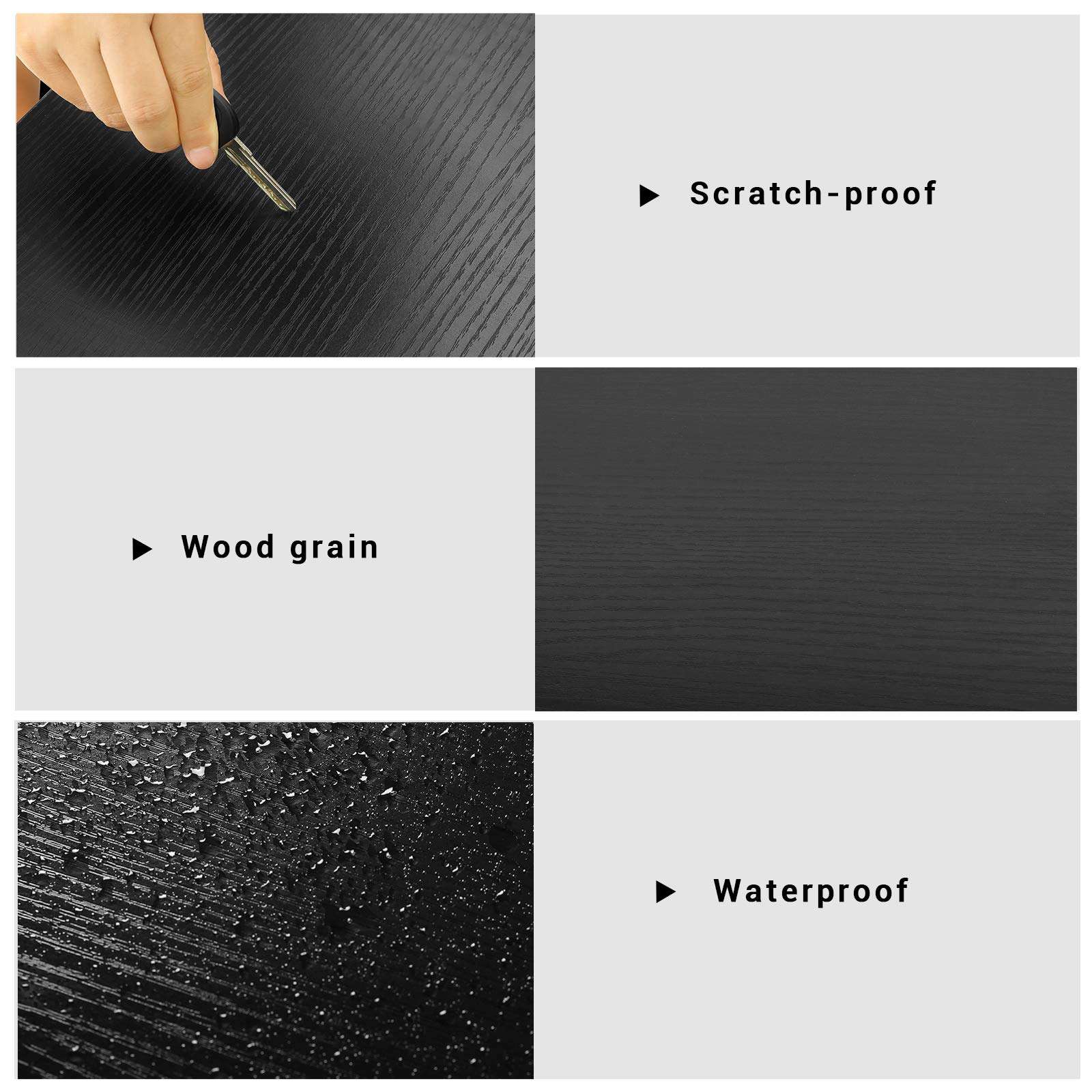 SEDETA Triple Wide 5-Shelf Bookcase, Industrial Vintage Style Bookshelves, Wood and Metal Bookshelf, Large Open Book Shelf Furniture Shelves for Home Office, Black 4