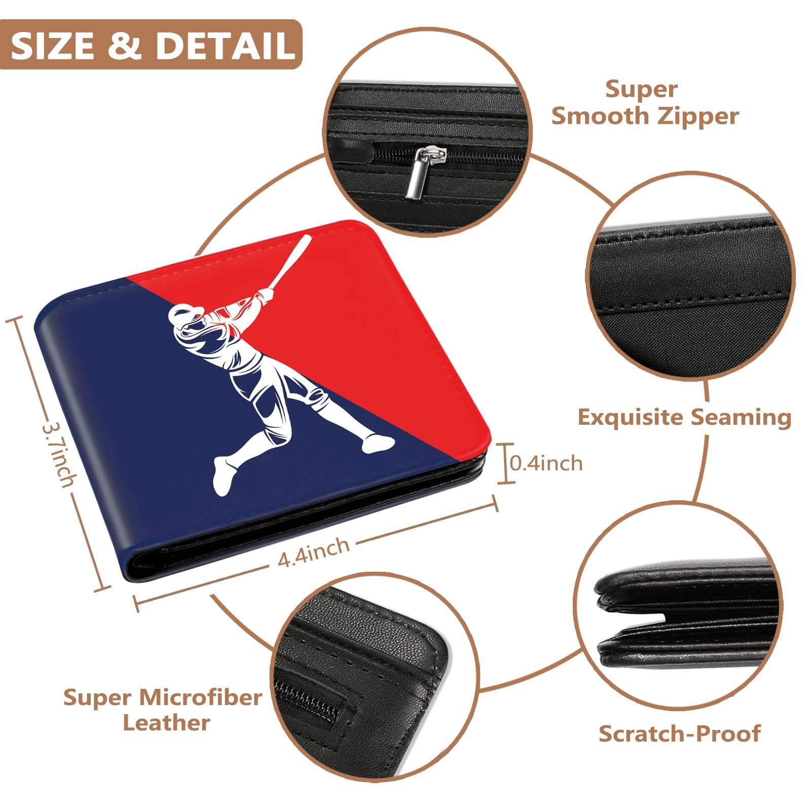 Roacap Teen Boys Wallet, Cool Wallets for Kids Son 9-12/8-10/8-12 with Card, Funny Leather Bifold Rfid Blocking Purse Coin Pocket Id Window for Men Boy Male Youth Guys 3