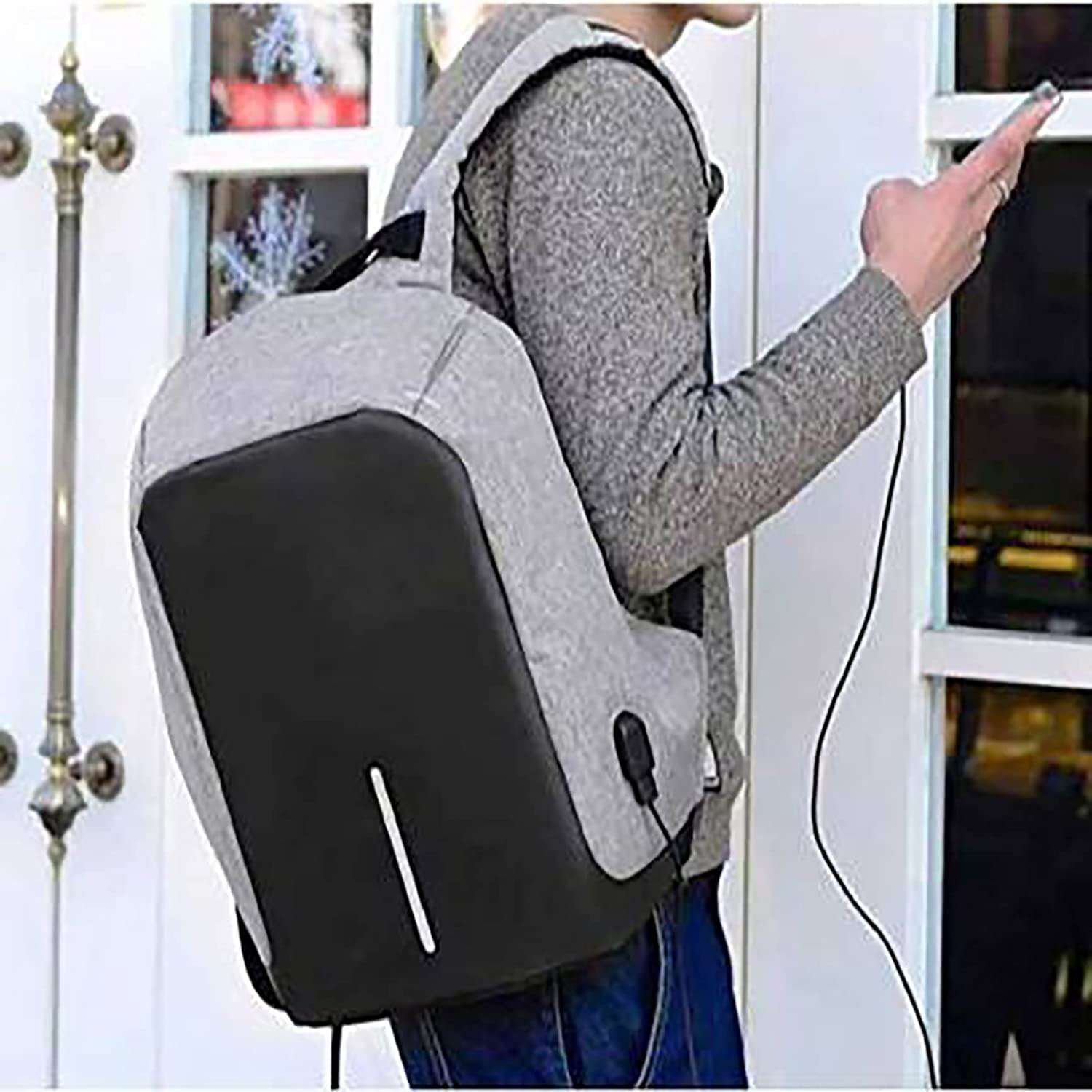 Dhiya Collection Anti Theft Laptop Bag 15.6 Inch USB Charging Port Bag for Men Women 4