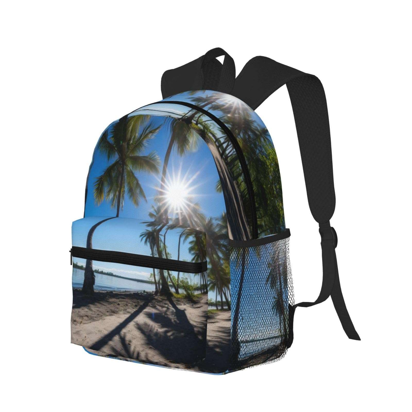 ASSORT Beach Palm Tree Print Laptop Backpack Anti Water Bag For Men Women, Travel, College, Work, And Business 3