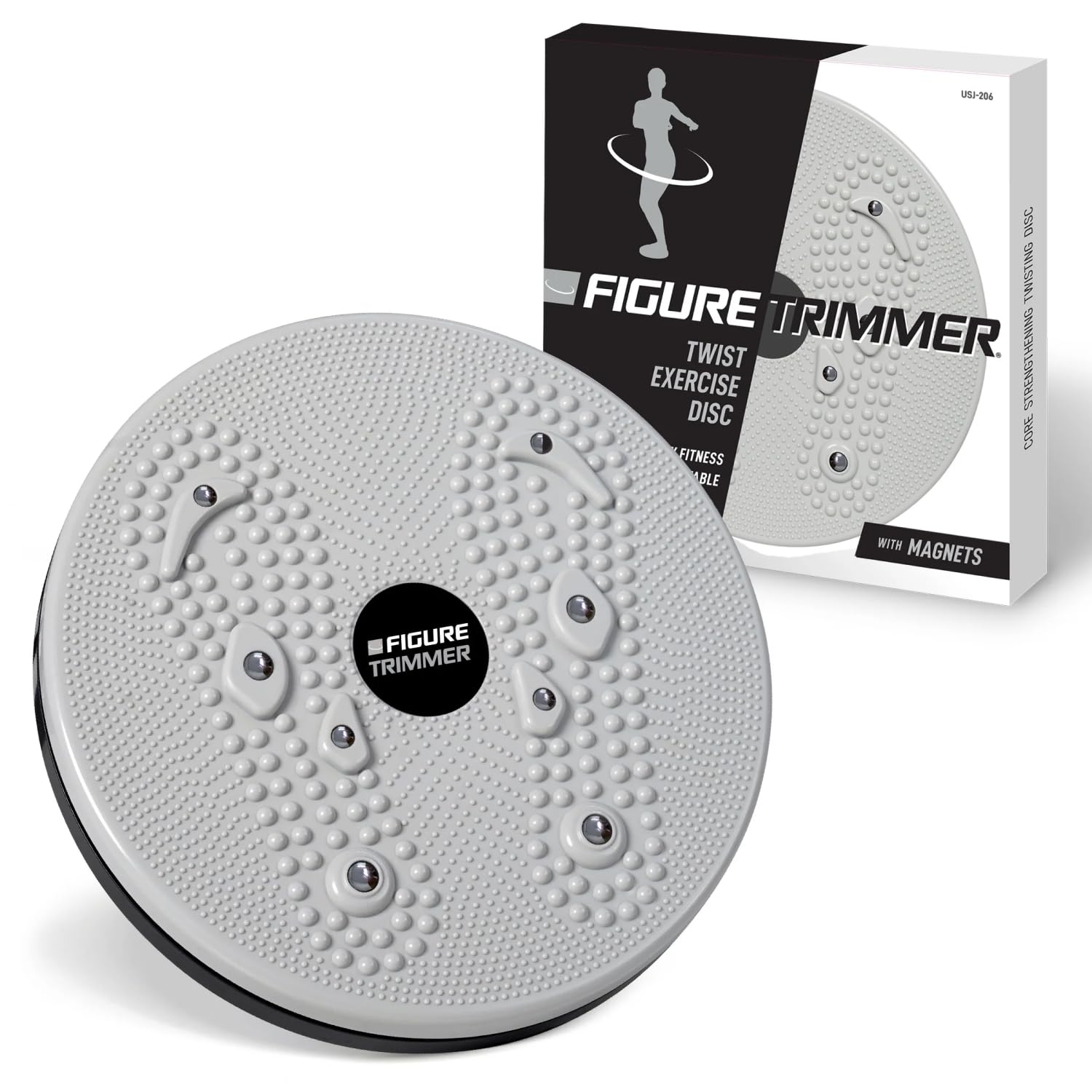 Core Abs Twister Board - Waist Sculptor Twister Board for Core & Ab Exercise - Waist Twisting Disc, Dizzy Disc Twist Board for Slimming Workout with 8 Magnets Reflexology, Grey