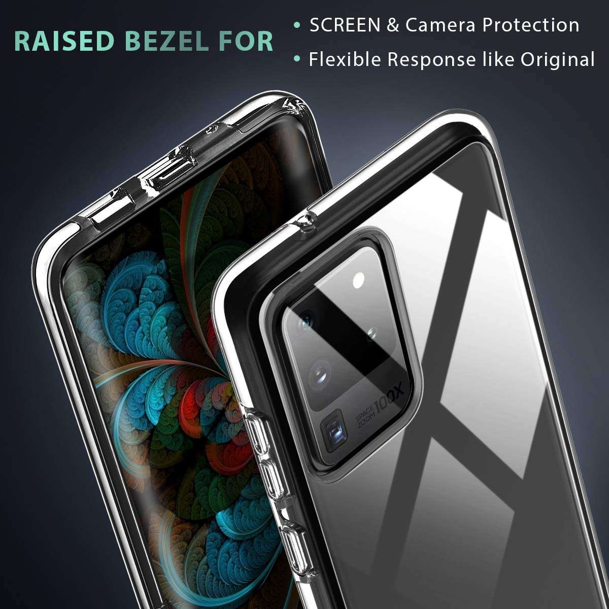 MATEPROX for Samsung Galaxy S20 Ultra Case Clear Thin Slim Crystal Transparent Cover Shockproof Bumper Case for Galaxy S20 Ultra 5G 6.9" 2020 Released(Clear) 4