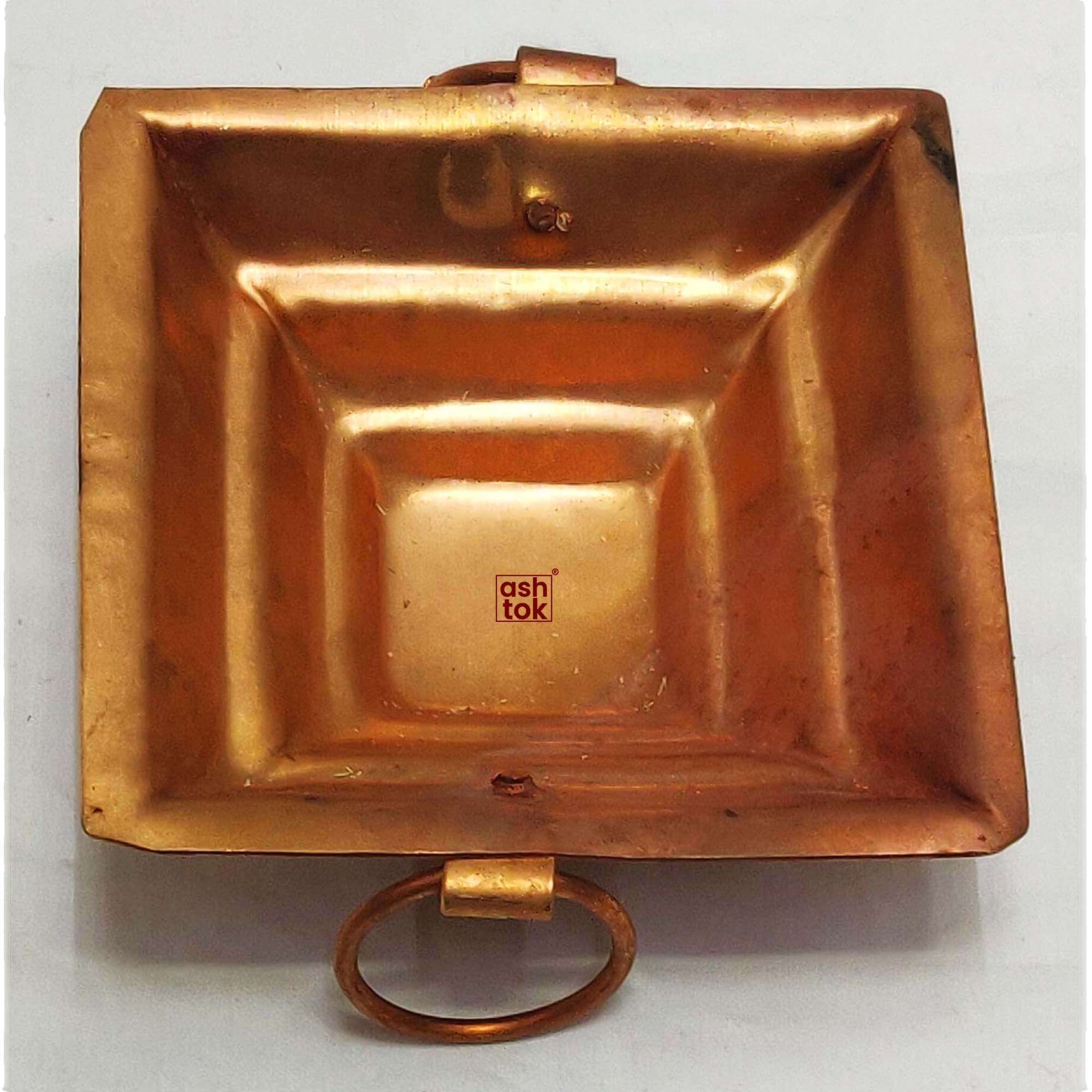 Ashtok Copper Havan Kund, Copper Yagya Havan Kund, Size 6 x 6 Inches, Colour Reddish Brown. 6