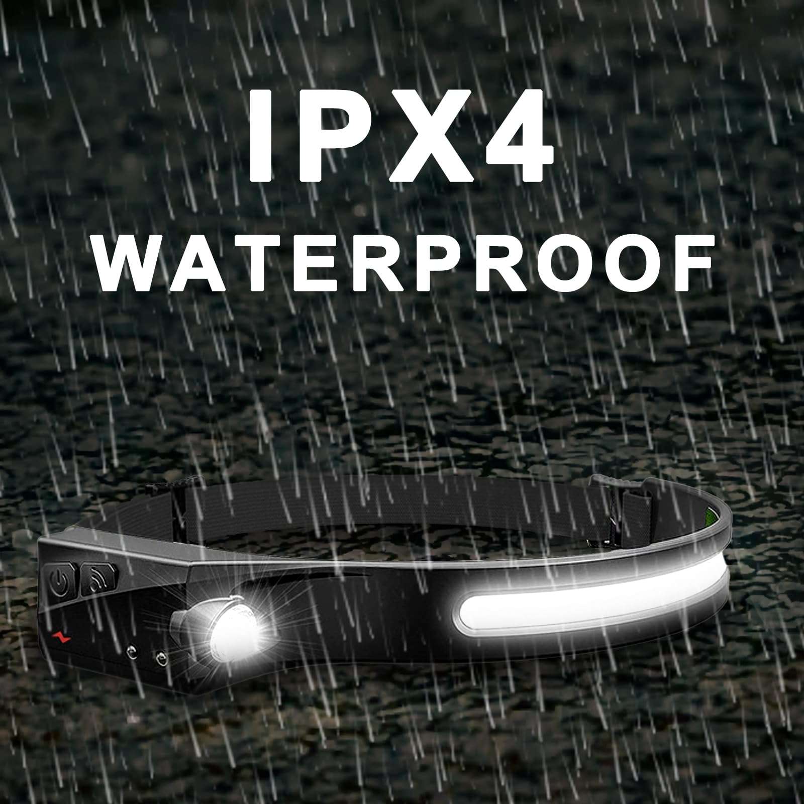 infisu Headlamp Rechargeable 2PCS, 230° Wide Beam Head Lamp LED with Motion Sensor for Adults - Camping Accessories Gear, Waterproof Head Light Flashlight for Running, Repairing, Fishing, Cycling 3