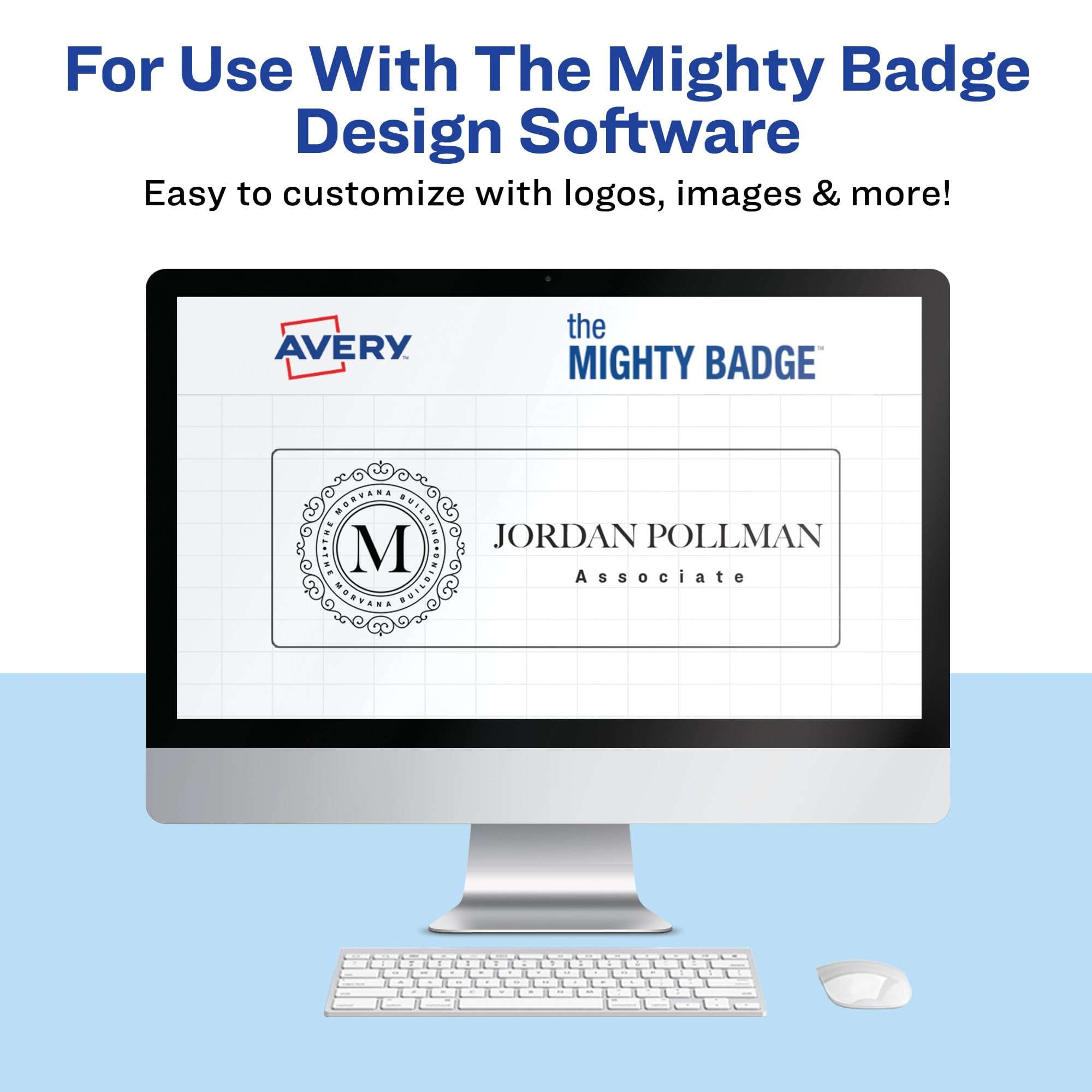 The Mighty Badge by Avery, 1" x 3" Silver Name Tags, 10 ID Badges, 80 Inserts for Laser Printers (71206) 6