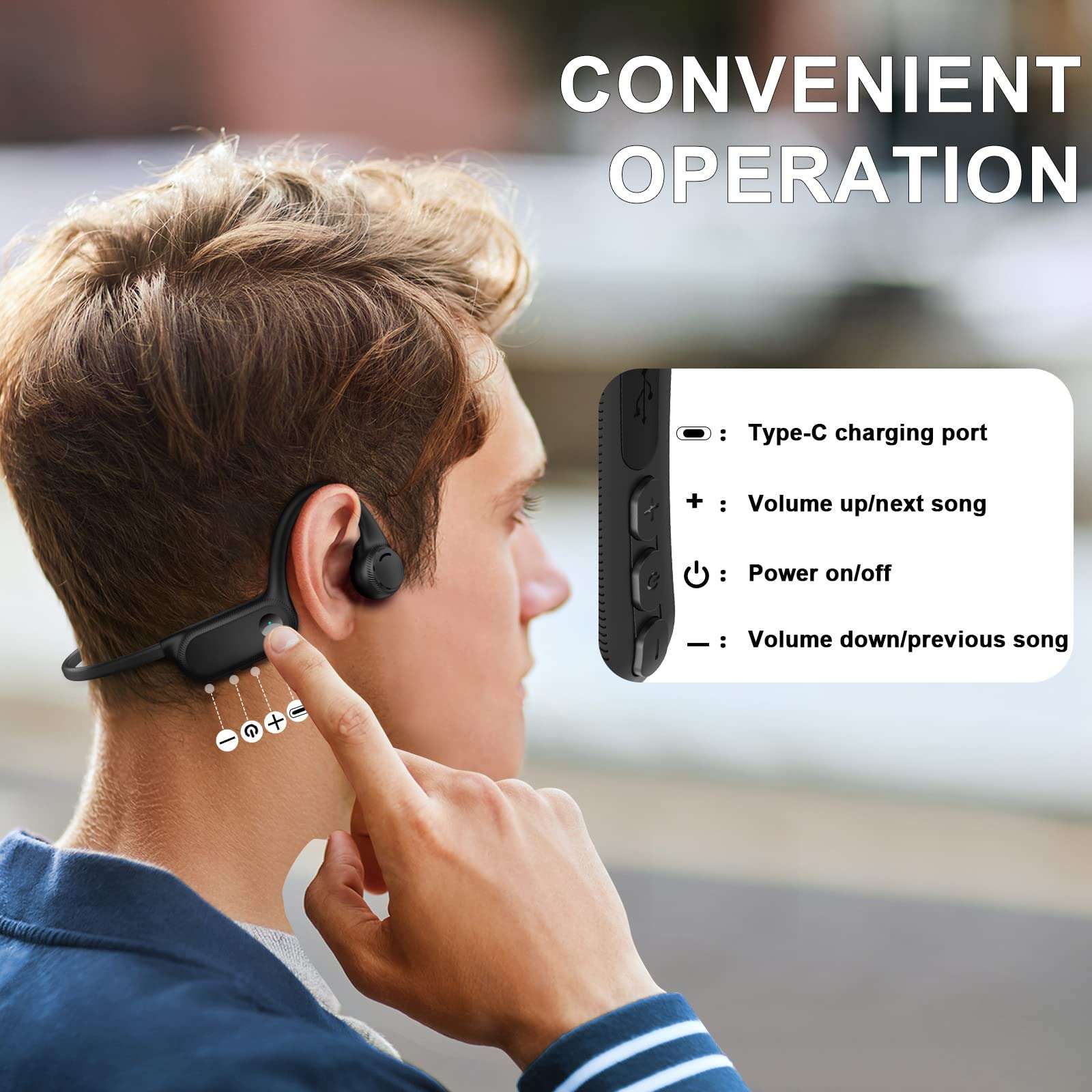 Bone Conduction Headphones, Open Ear Headphones Wireless, Bone Conduction Bluetooth 5.2 Headset with Mic, 6D Stereo Sound, 10Hrs Playtime for Sports, Running, Cycling, Gym（Green） 3