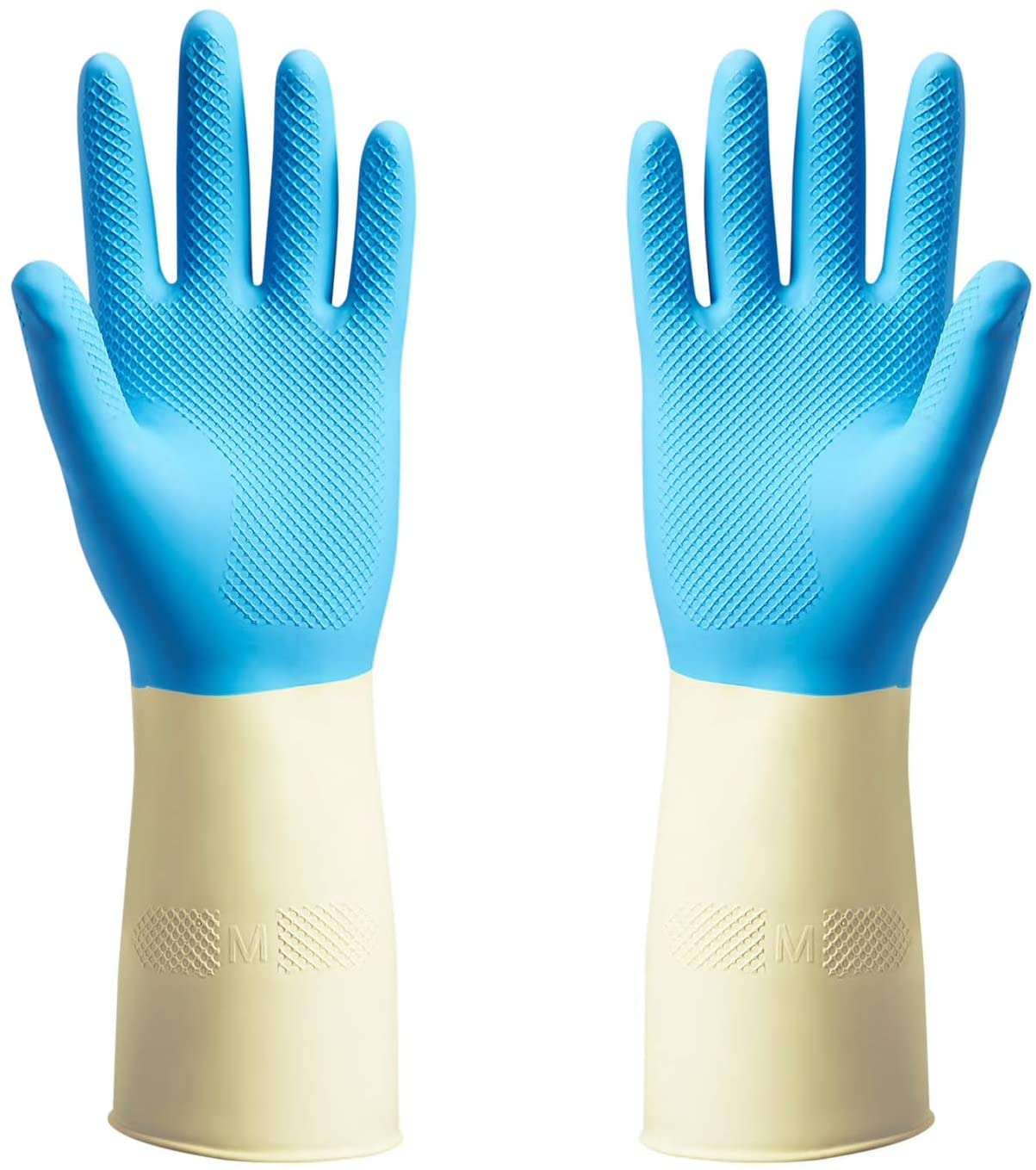 Cleaning Gloves Rubber Latex Free Reusable Household Gloves Soft Comfort for Cleaning Kitchen Washing Painting Gardening Pet Care -Blue Medium 1