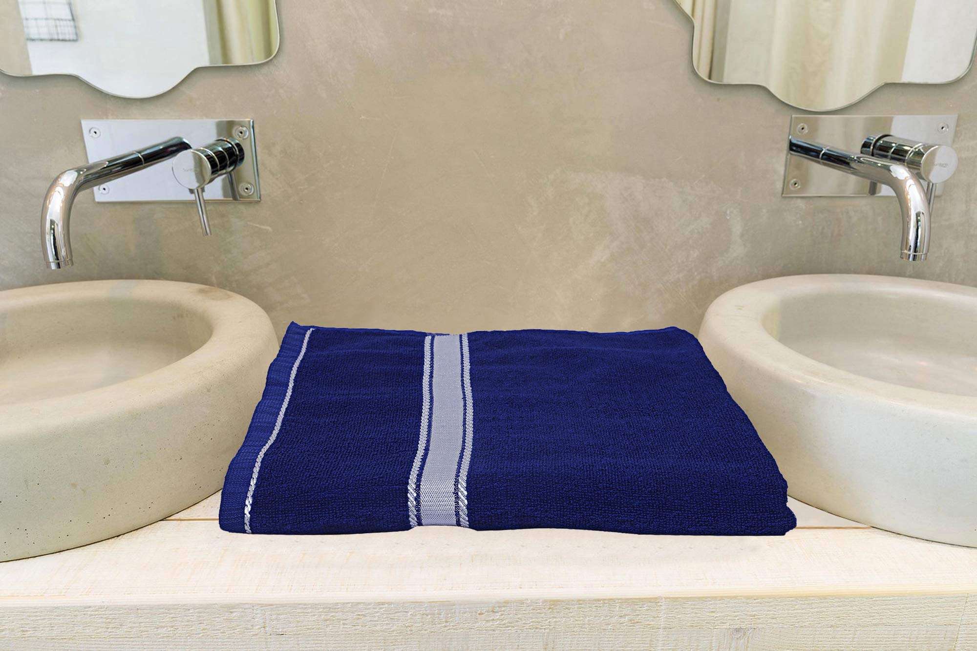 Kuber Industries Polyster 5 Pieces Full Size Bath Towel 30" x 60"(Blue) 4