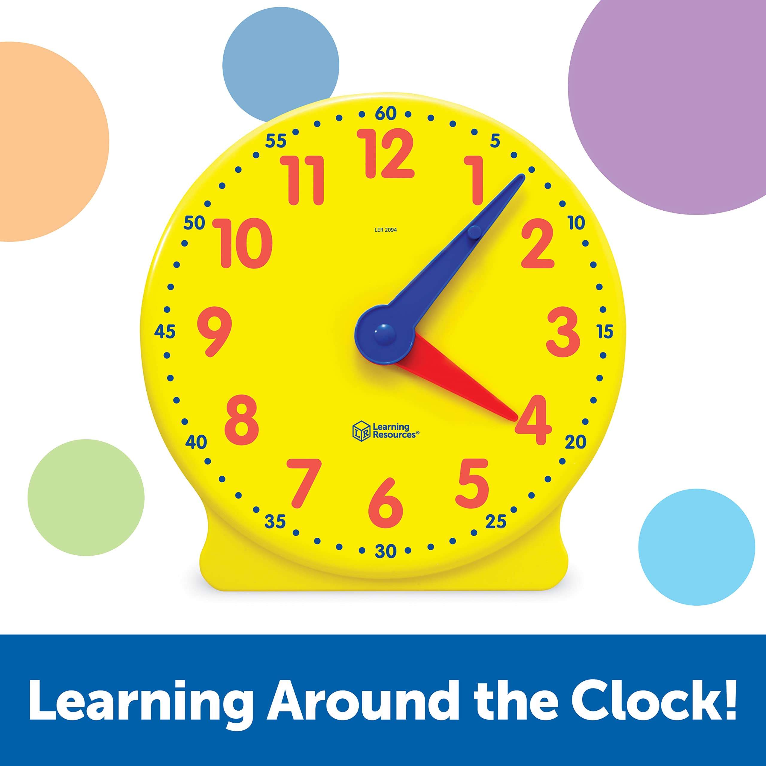 Learning Resources Big Time Learning Clock, Analog Clock, Homeschool, 12 Hour, Basic Math Development, Ages 5+ 2