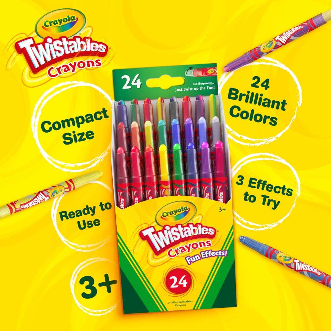 Crayola Fun Effects Mini Twistables Crayons, 24-Count, 1 pack 5