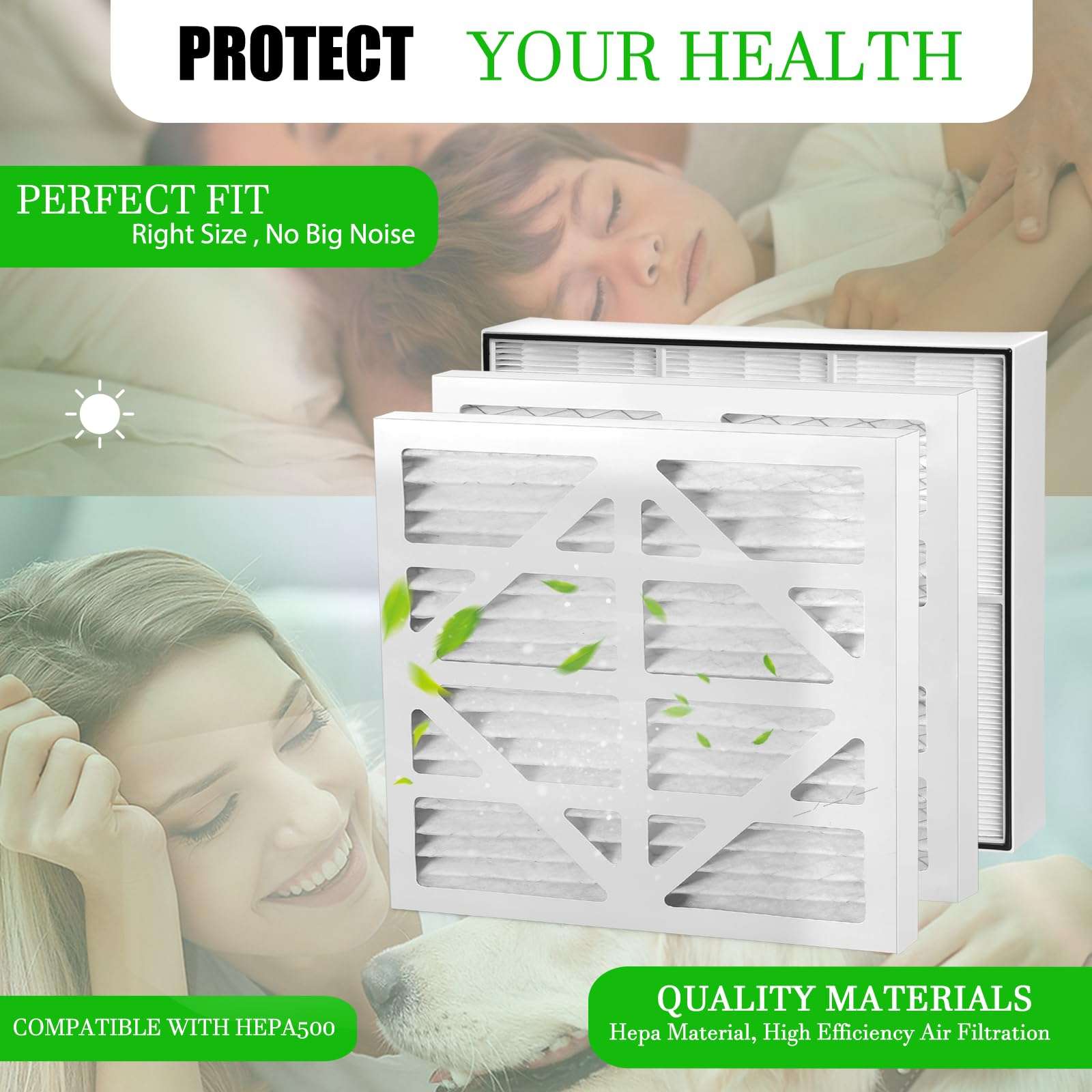 HEPA 500 air Scrubber Filter,Compatible With Mounto Hepa500 Commercial 500cfm Hepa Air Filter,Dri-eaz F284 Defendair hepa 500,Access Comfortable Living Environment,1+HEPA and 2 Pre-Filter 5