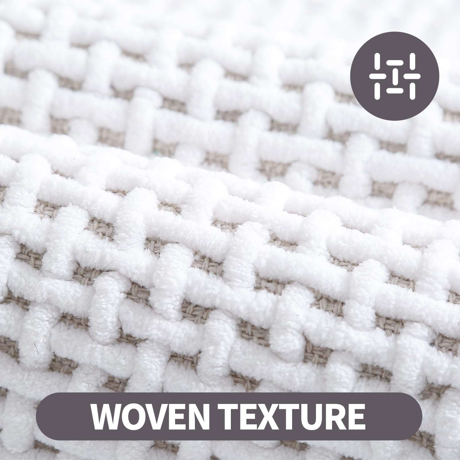 WARM HAVEN Washable Bathroom Rugs: 36x24 White Bath Mat – Non Slip Chenille Bathmat for Bathroom Floor & Shower 3