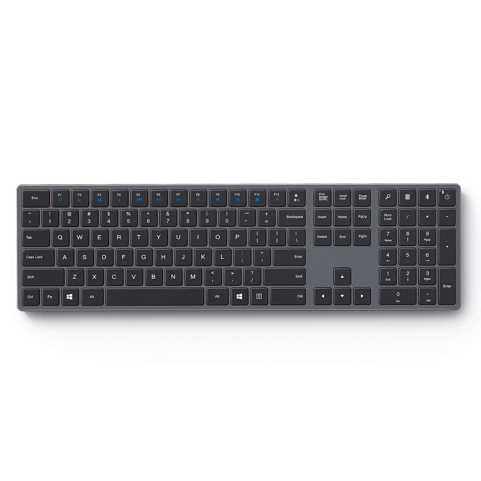 Seenda Wireless Keyboard - Universal Bluetooth Rechargeable Wireless Keyboard with Number Pad Full-Size Ergonomic Slim Quiet Design for Windows Android Computer Desktop PC Laptop Surface Smart TV 1