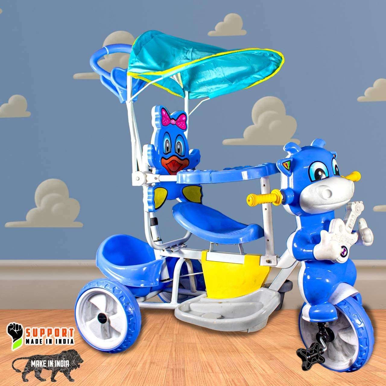 VALPRO PRODUCTS Jyoti India Baby Tricycle with Parental Control/Stylish Baby Tricycle/Kids Trike/Bicycle/Ride On with Canopy and Push Bar for Kids/Baby/Suitable for Boys & Girls 1.5 to 5 Years 3