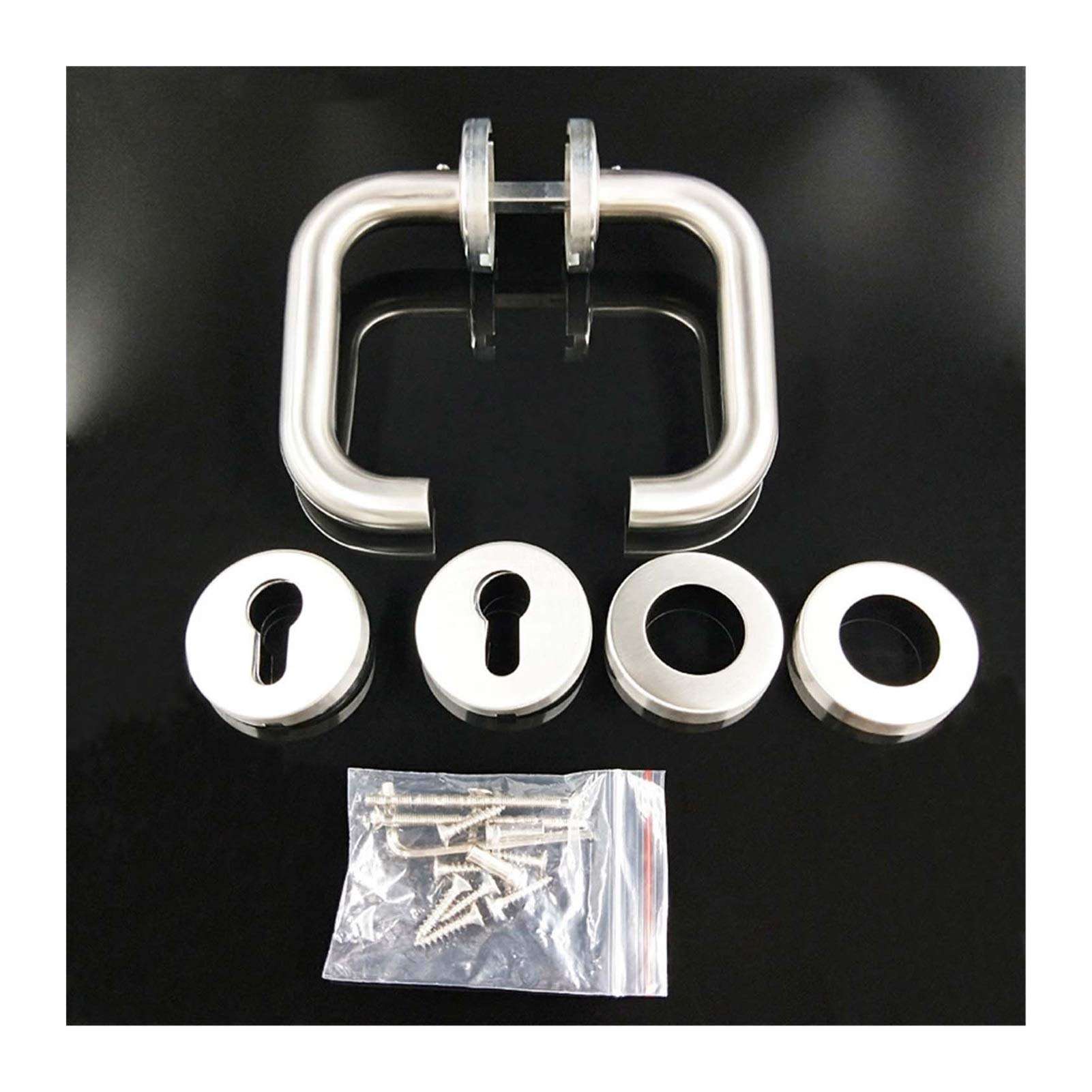 WSZMD Closet Passage Door Locks Silver Stainless Steel Door Handles with Lock for Interior Doors Sliding Room Bathroom Door Handles Lever Hardware, Internal Lever Handl (Color : Handle) 4