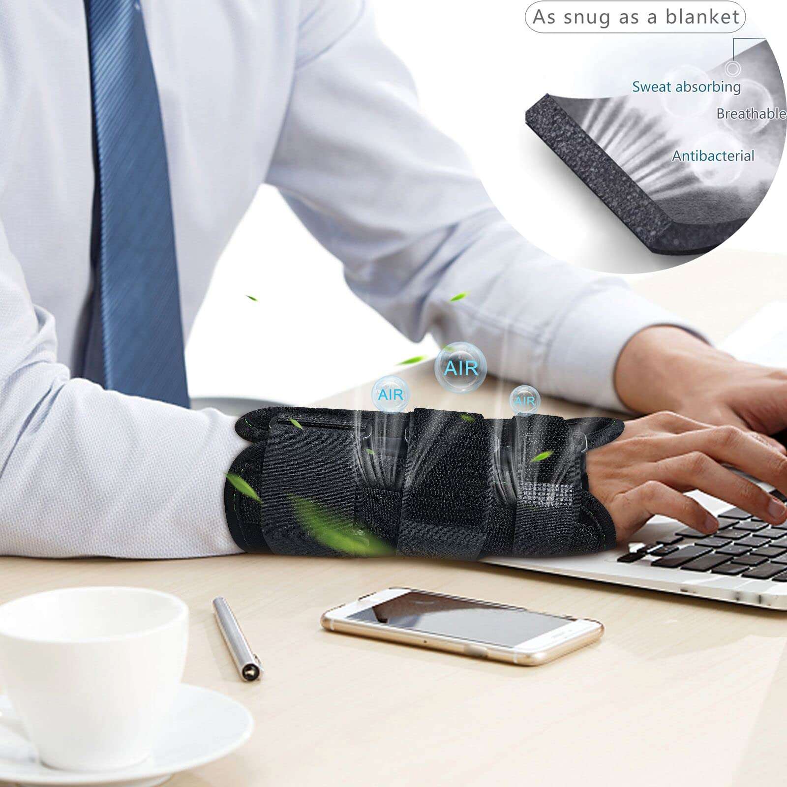 Wrist Brace with Thumb Spica Splint for De Quervain's Tenosynovitis Carpal Tunnel Pain Wrist & Thumb Stabilizer for Tendonitis Arthritis, Sprains & Fracture Forearm Support Cast 5