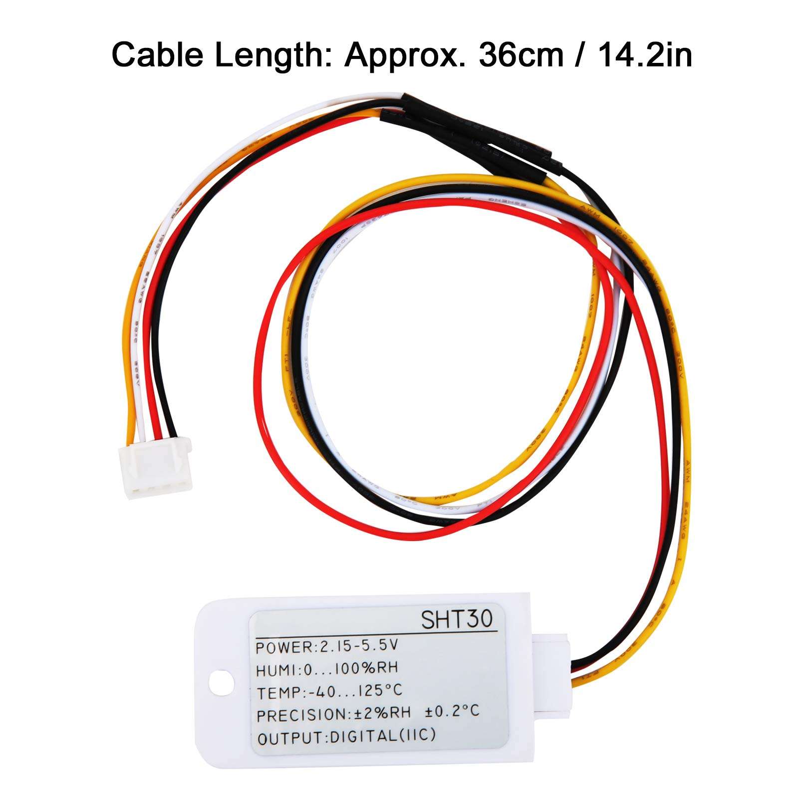 Temperature Sensor, 1Mhz SHT30 Temperature Humidity Sensor, Durable Full Calibration, Xh2.54 4P Terminal for -40-125℃ Iic Digital Signal 4