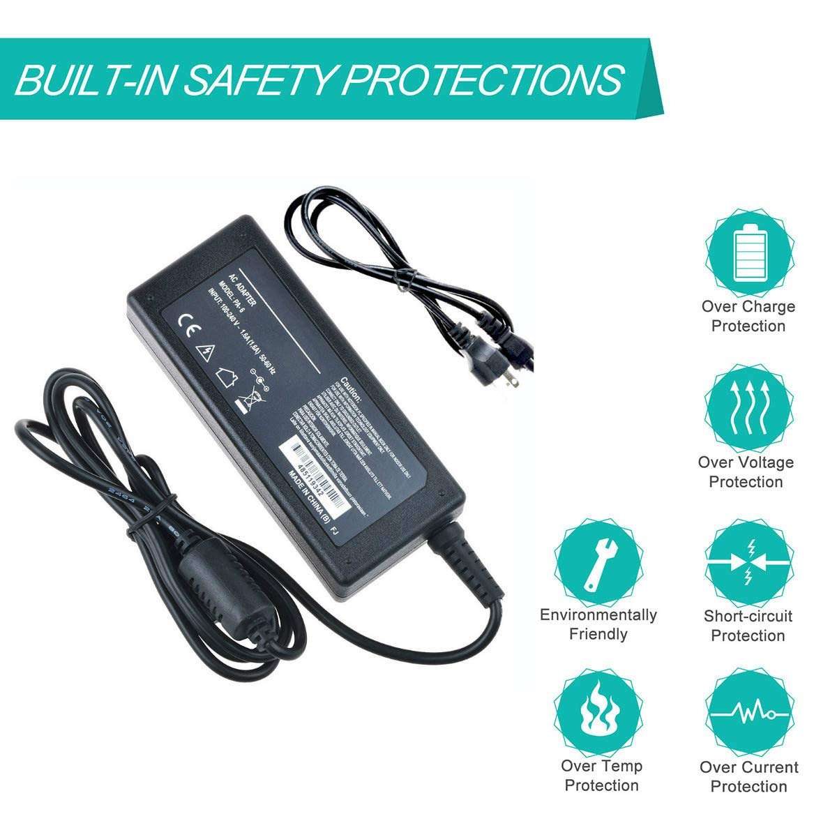 Uniq-bty AC Adapter for Dell XPS 18 All-in-One System, DELL XPS 18 1810 Portable All-in-One Desktop, P/N: 5NW44, 74VT4, 332-0971, PA-1650-02D3, 074VT4, LA65NS2-01. 2