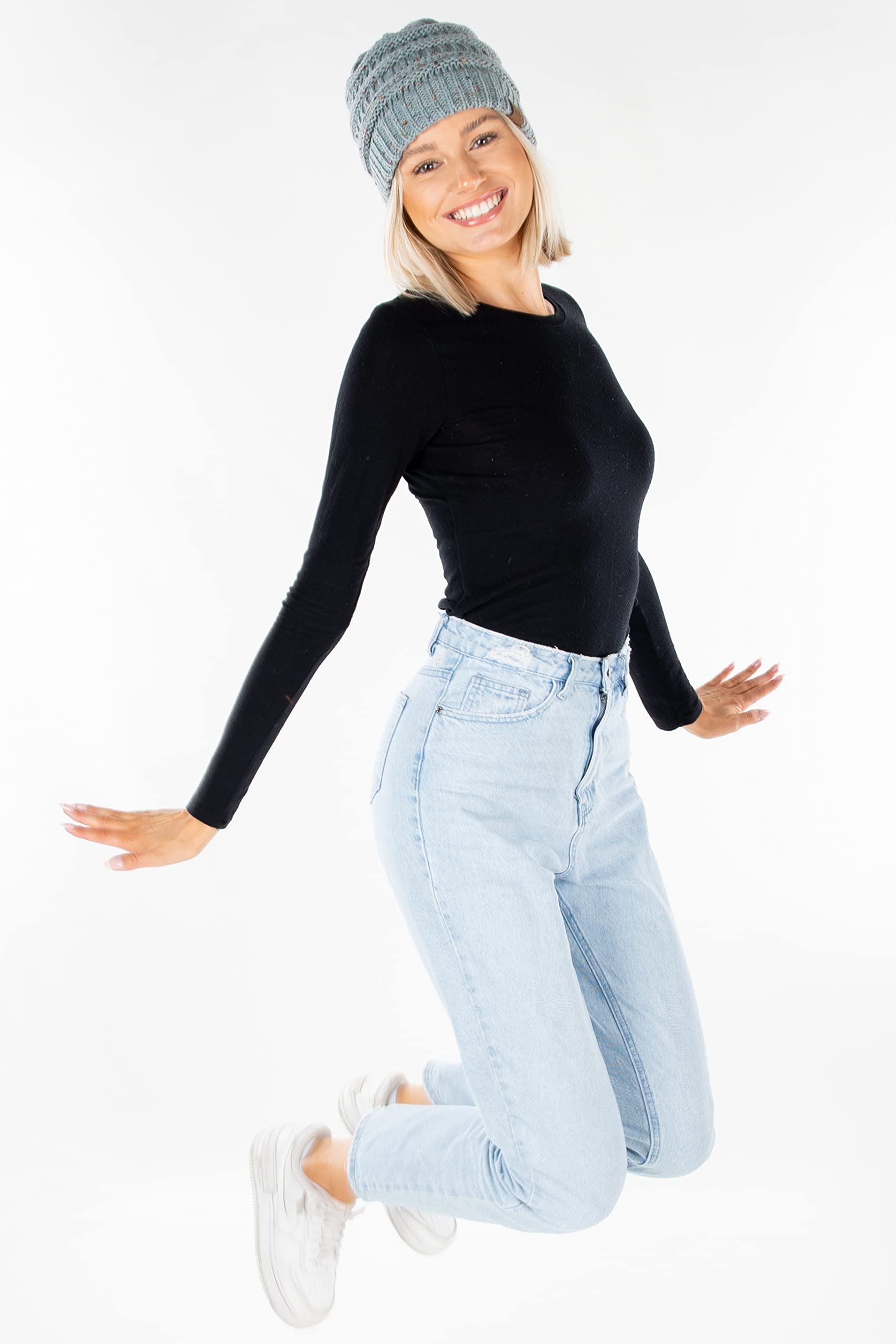 Funky Junque Confetti Knit Beanie - Winter Mint 4