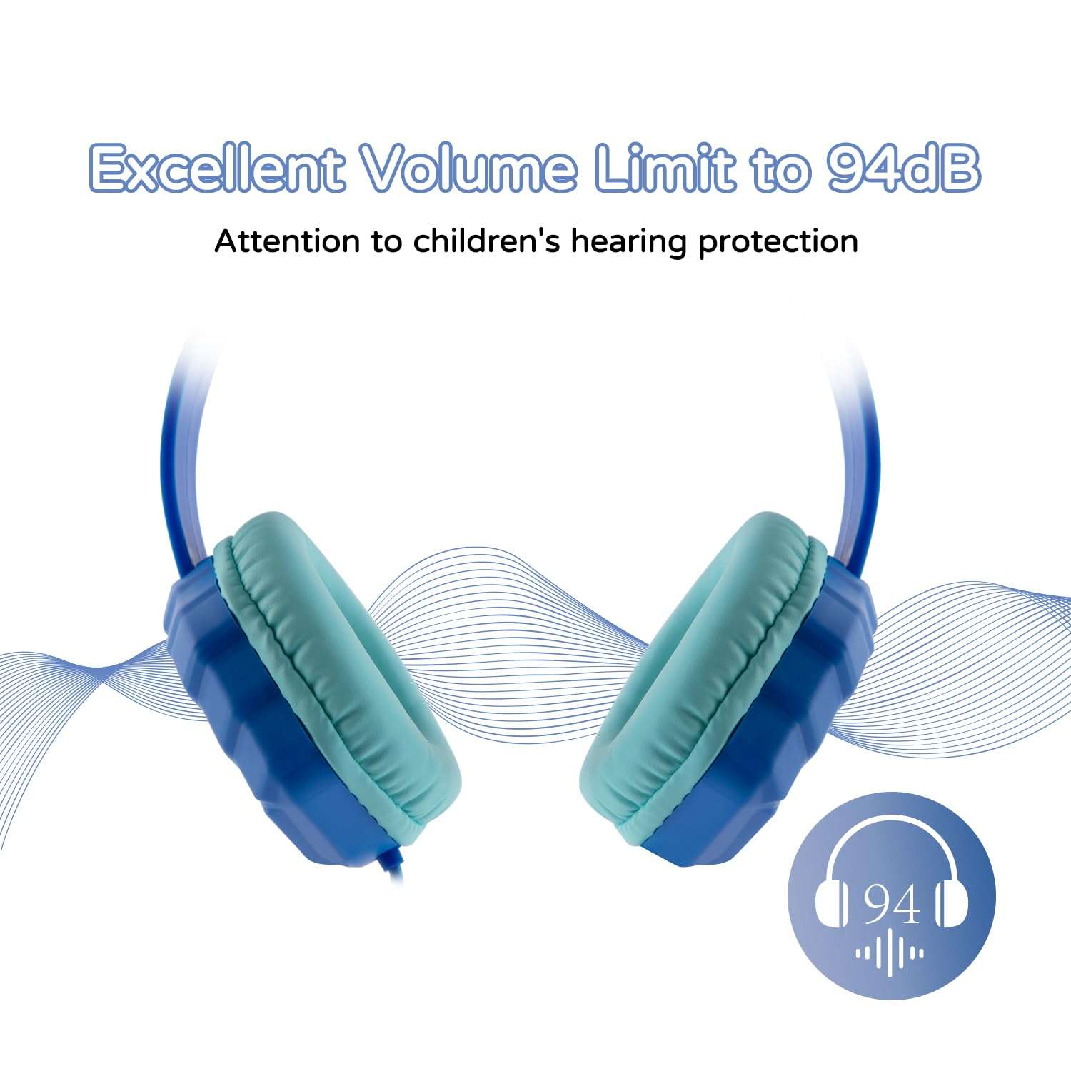 Olyre Kids Headphones Wired with Microphone Blue & Pink/Purple 6