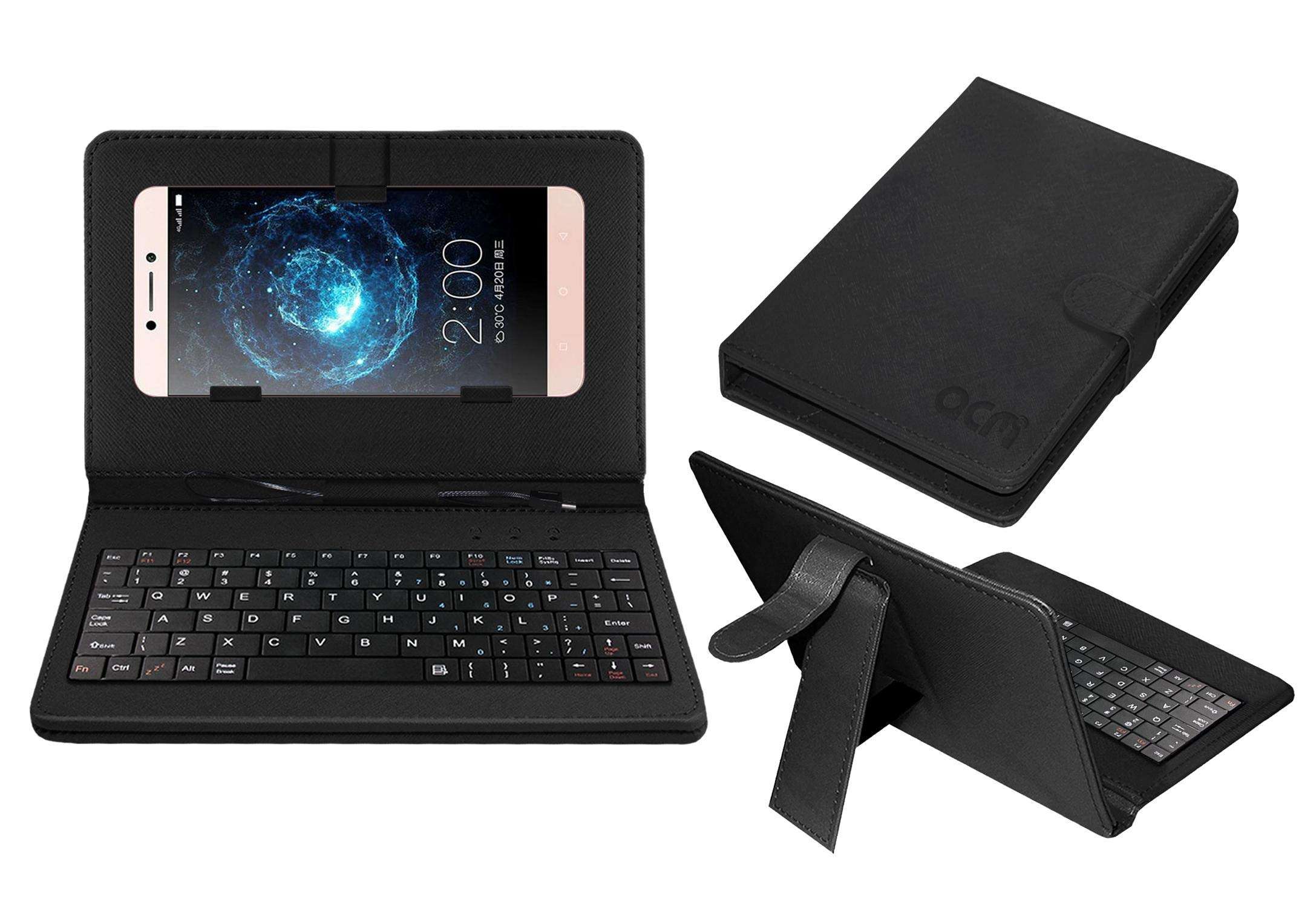 ACM Keyboard Case Compatible with Leeco Le2 Pro Mobile Flip Cover Stand Plug & Play Device for Study & Gaming Black