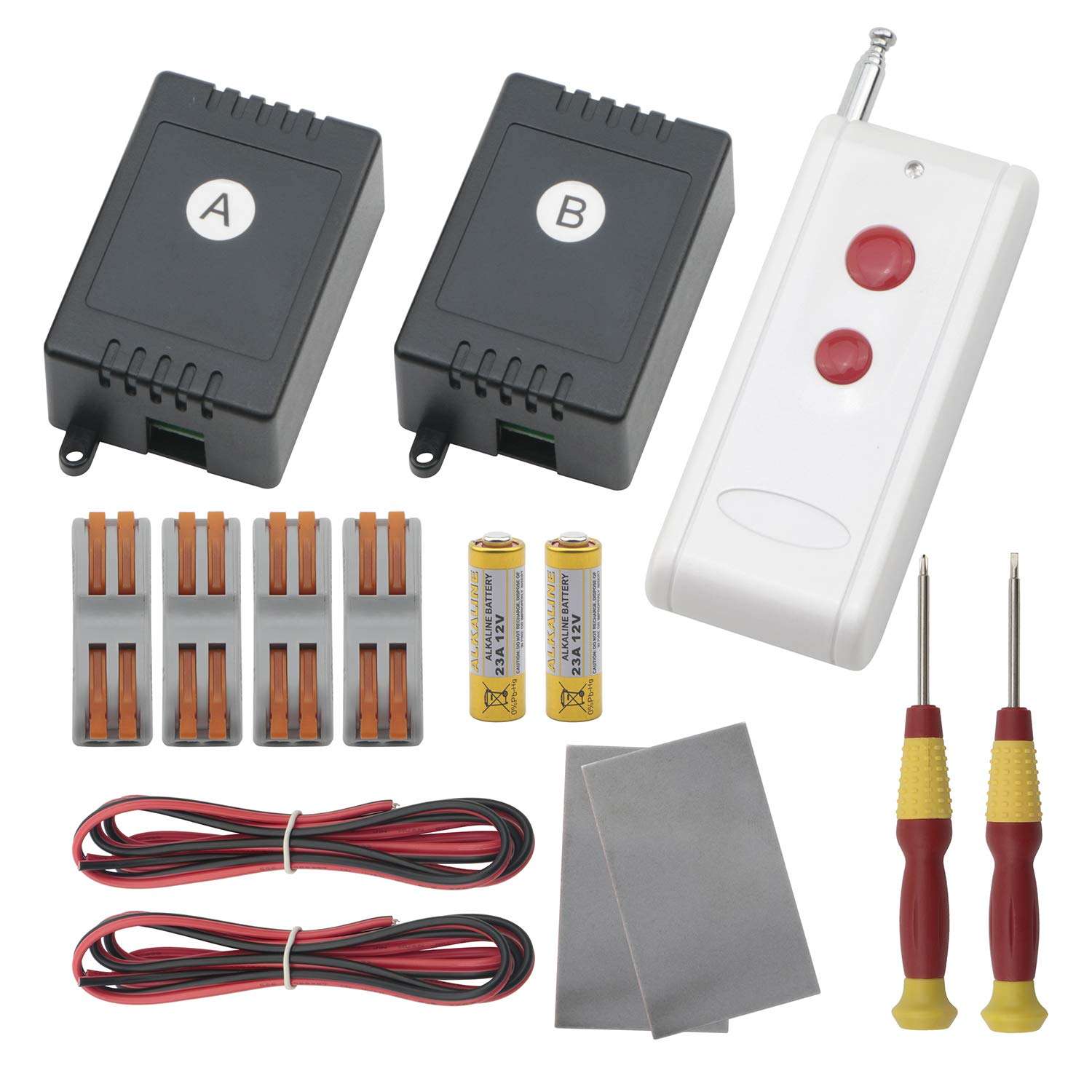Senmod Learning Type 1-Ch Remote Control Switch DC 6V 433Mhz Self Locking and Momentary with Antenna Transmitter Receiver Along with Wire and Wire Connector 1