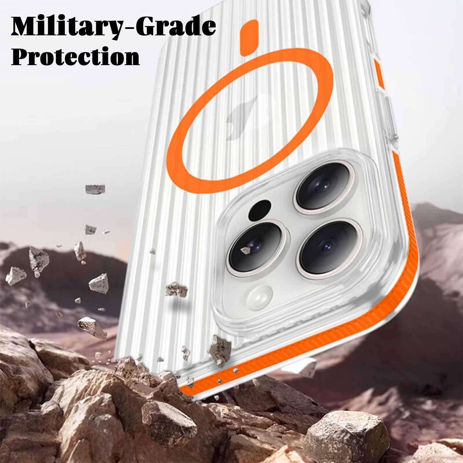 Case for iPhone 16 Pro Max/16 Pro/16 Plus/16, Military-Grade Protection with Anti-Slip Silicone Grip, Compatible with MagSafe,White,16 4