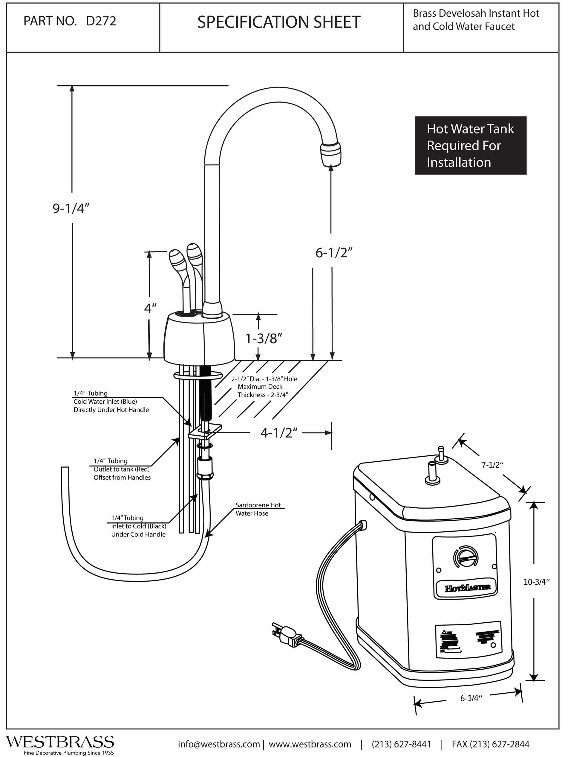 Westbrass D272HFP-62 Develosah 2-Handle Hot and Cold Water Dispenser with Instant Heating Tank, Matte Black 6