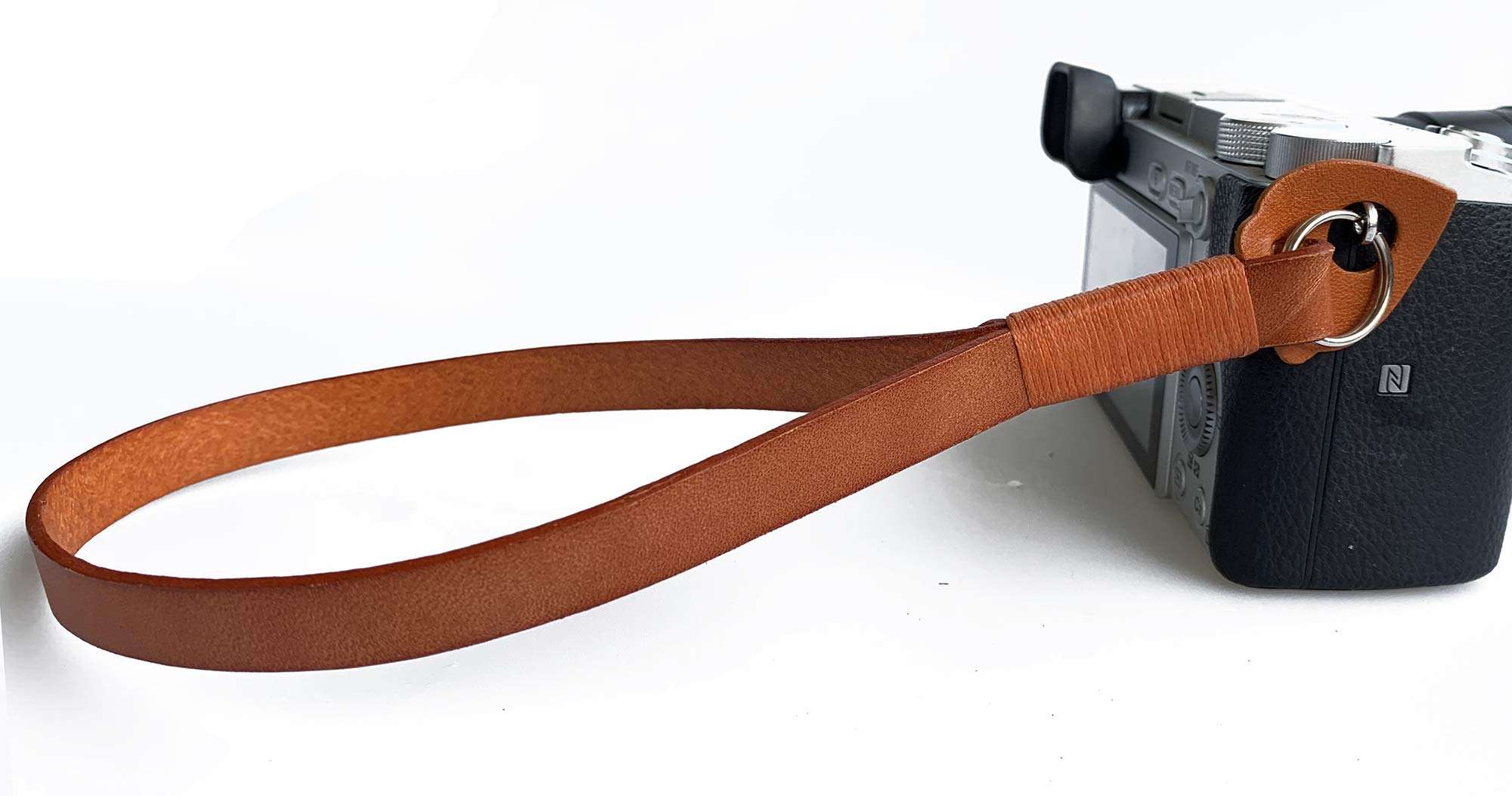 Jeereal Veg Tan Genuine Leather Camera Hand Straps Universal Interfaces Mirrorless DSLR Cameras, Nikon, Canon, Sony, Olympus, Panasonic, Fuji & More (Brown) 1