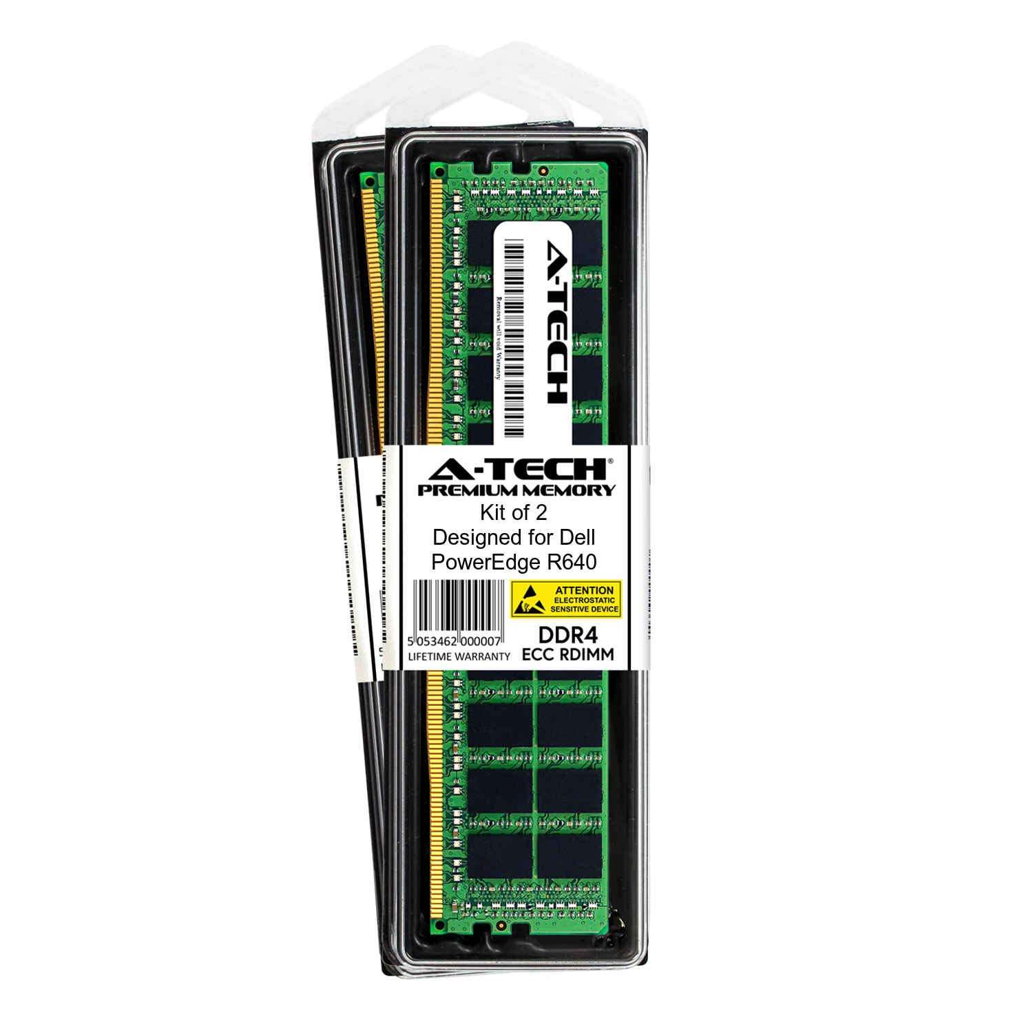 A-Tech 32GB Kit (2 x 16GB) for Dell PowerEdge R640 - DDR4 PC4-21300 2666Mhz ECC Registered RDIMM 2Rx4 - Server Specific Memory Ram (AT316641SRV-X2R3) 2