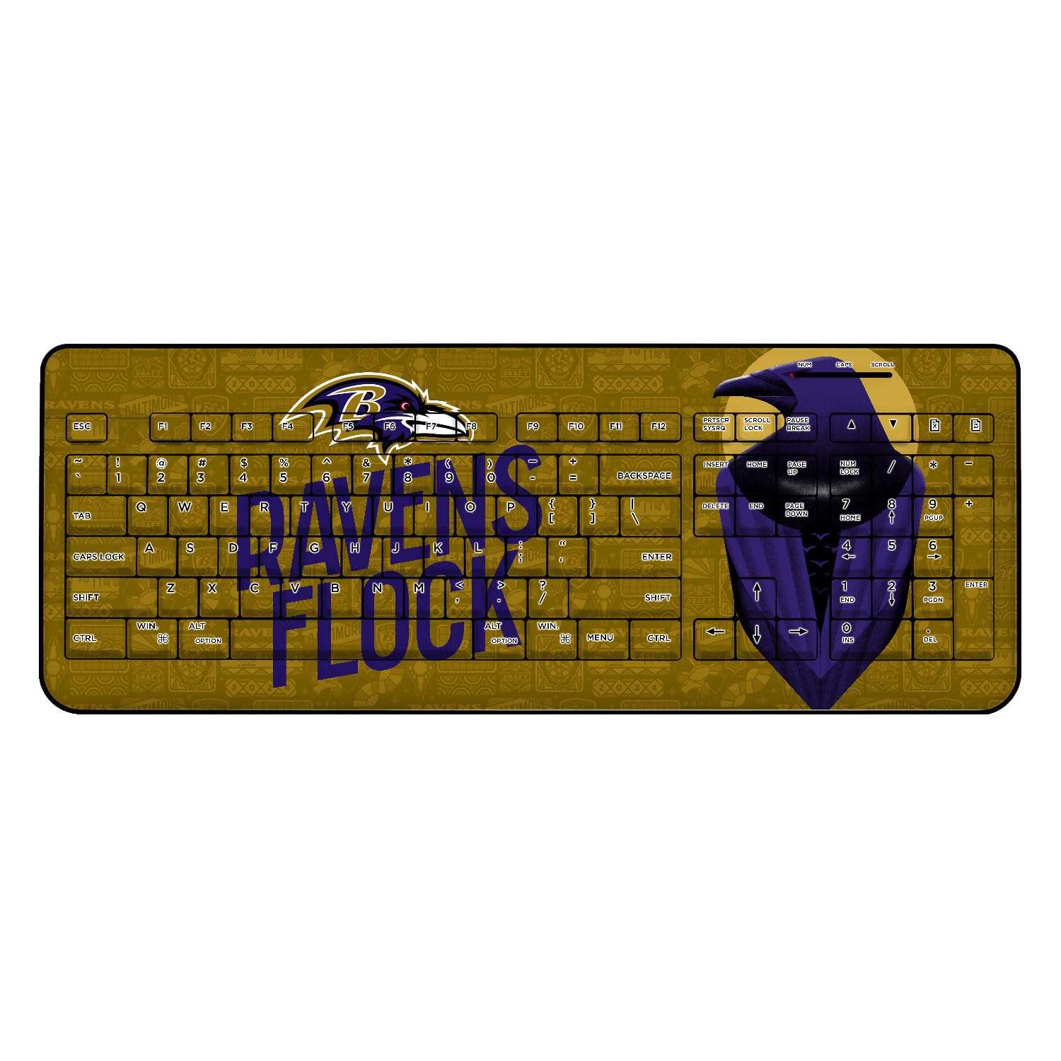 Baltimore Ravens 2024 Illustrated Limited Edition Wireless Keyboard 1