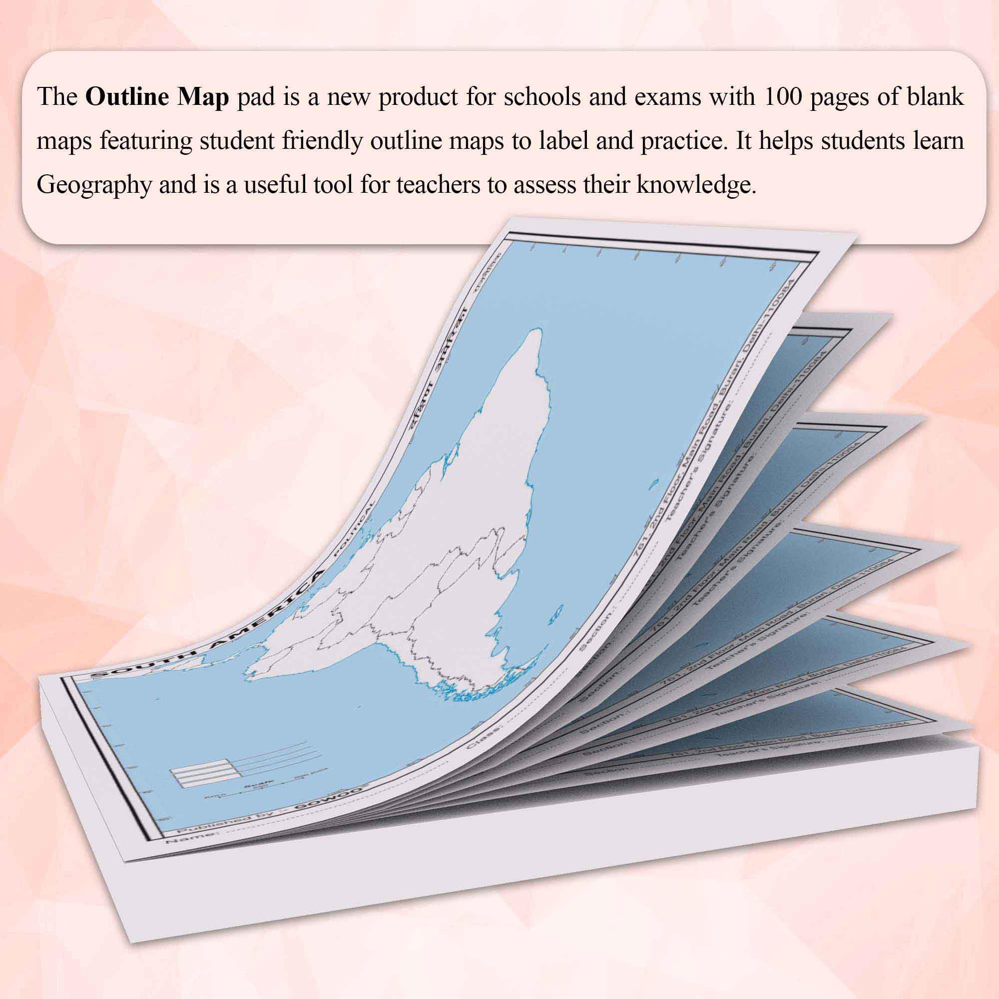 SMALL - 100 SOUTH AMERICA POLITICAL OUTLINE MAP FOR SCHOOL and SMALL - 100 SOUTH AMERICA PHYSICAL OUTLINE MAP FOR SCHOOL | Combo of 2 3
