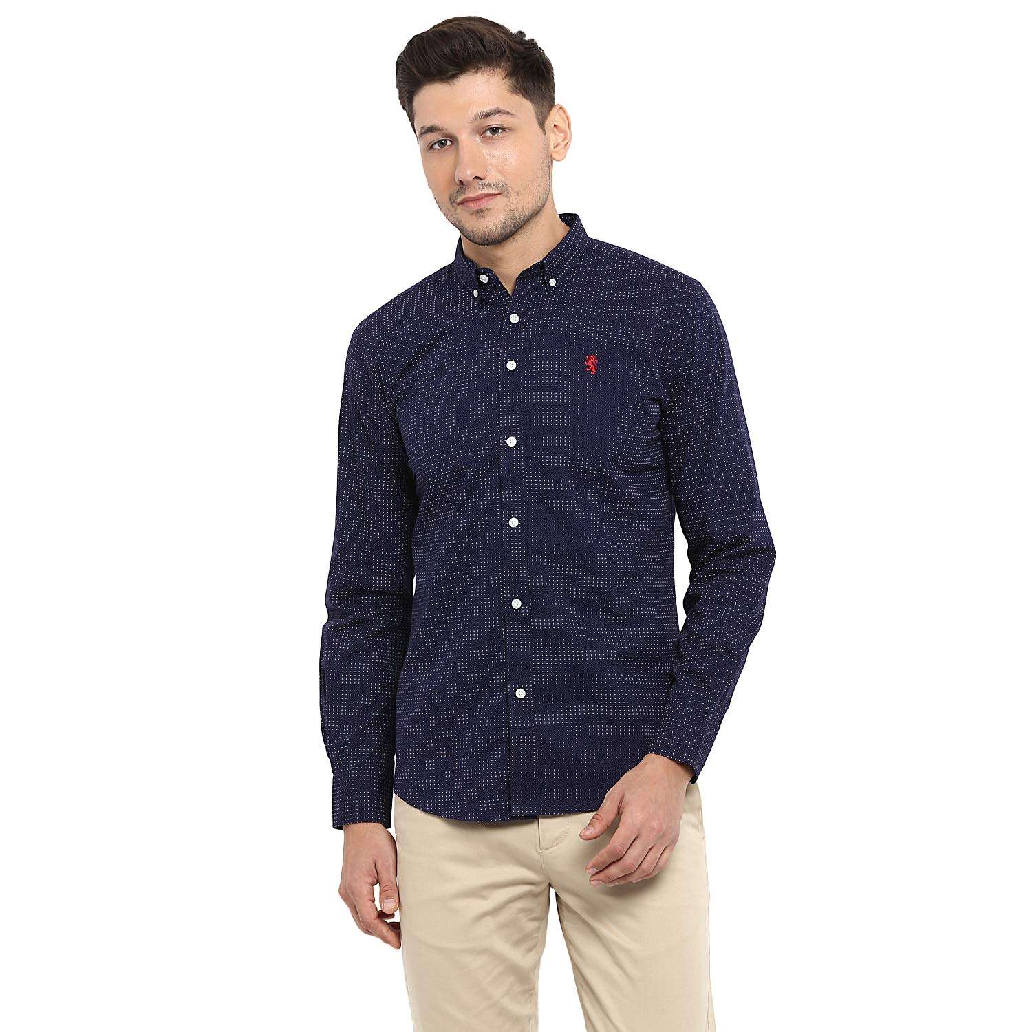 Red Tape Men's Printed Regular fit Casual Shirt (RSF9254A_Dot Navy_S 1