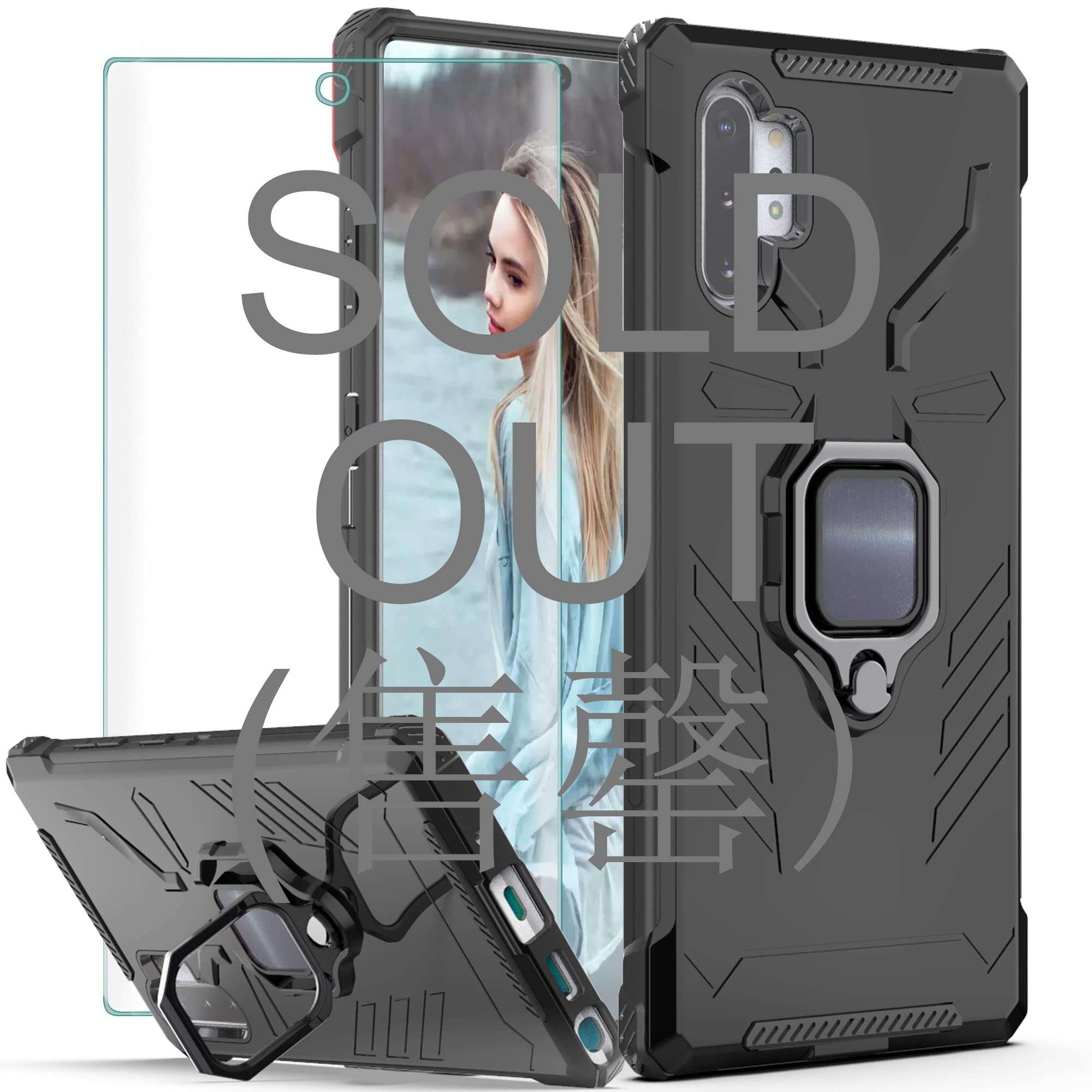 Zingcon Compatible for LG K50 / Q60 Case,[HD Screen Protector] Military-Grade Ring Holder Stand Kickstand Phone Cases Fitting Magnetic Car Mount for LG K50-Black 1