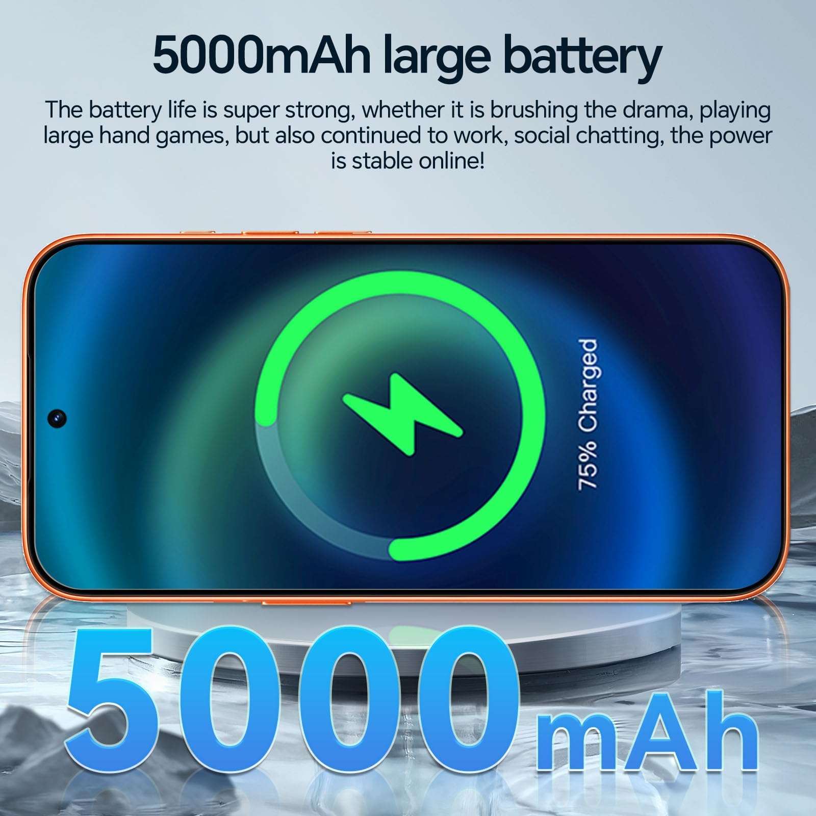 Unlocked Phones F17 PM, 5G Smartphone, 16GB RAM+512GB Storage, Android 15 Cell Phone, 6.9'' HD Display, 104MP+32MP Camera, 5000mAh Battery, Face ID/Dual SIM/WiFi/Bluetooth/GPS 4